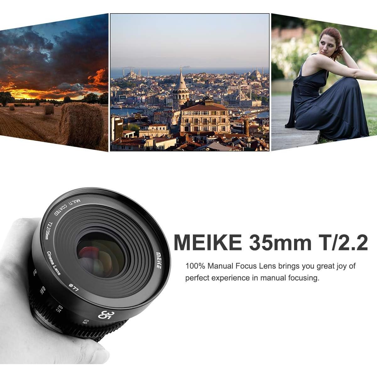 Lente de Cine Meike 35mm T2.2 M43 Manual 4K para Video