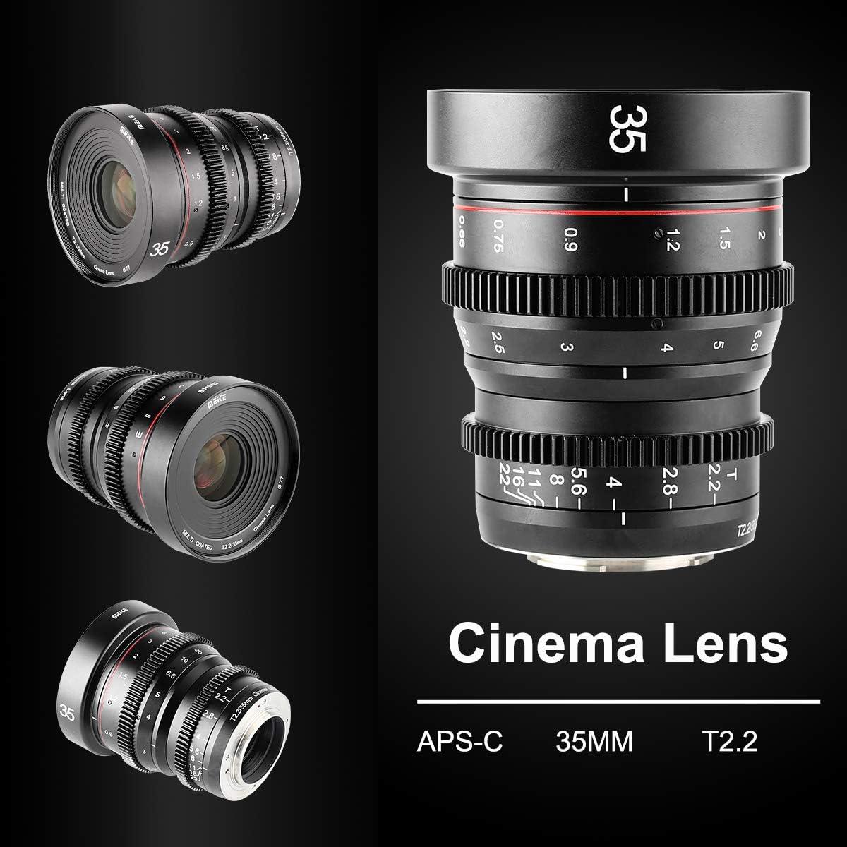 Lente de Cine Meike 35mm T2.2 M43 Manual 4K para Video