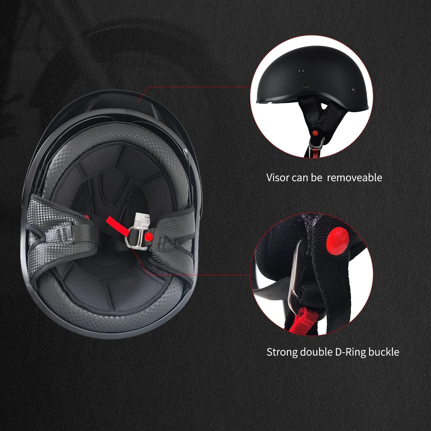 Casco de Moto CHCYCLE Medio con Visera Solar Negro