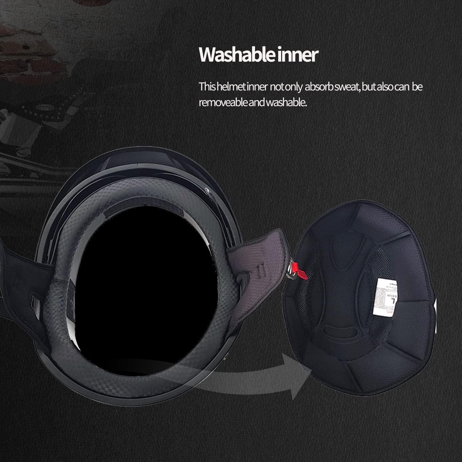 Casco de Moto CHCYCLE Medio con Visera Solar Negro