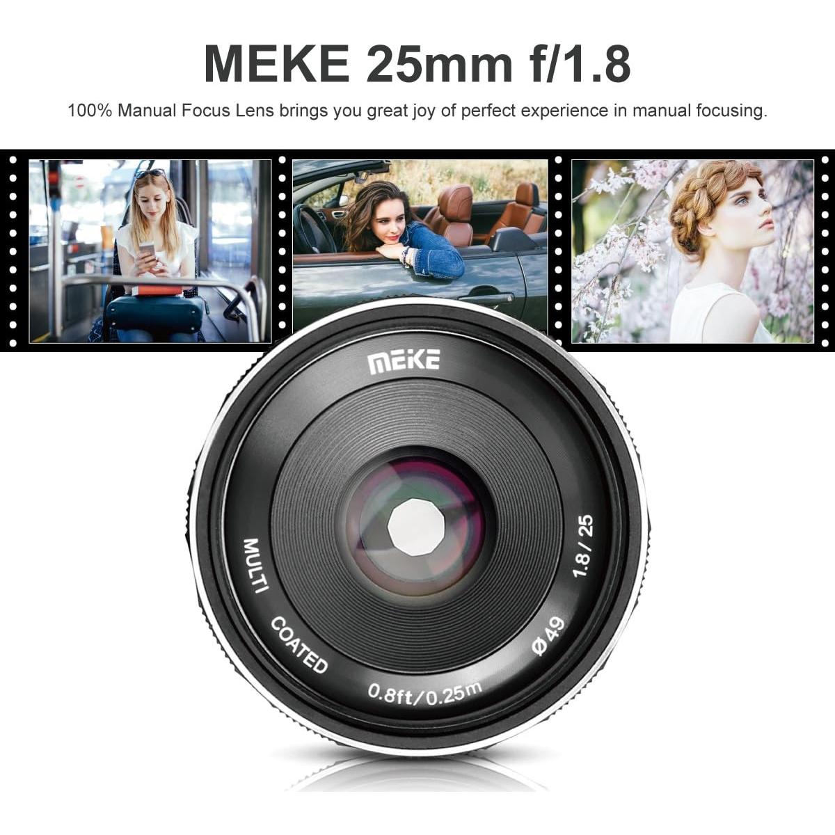 Lente Gran Angular Meike 25mm F1.8 para Micro 4/3