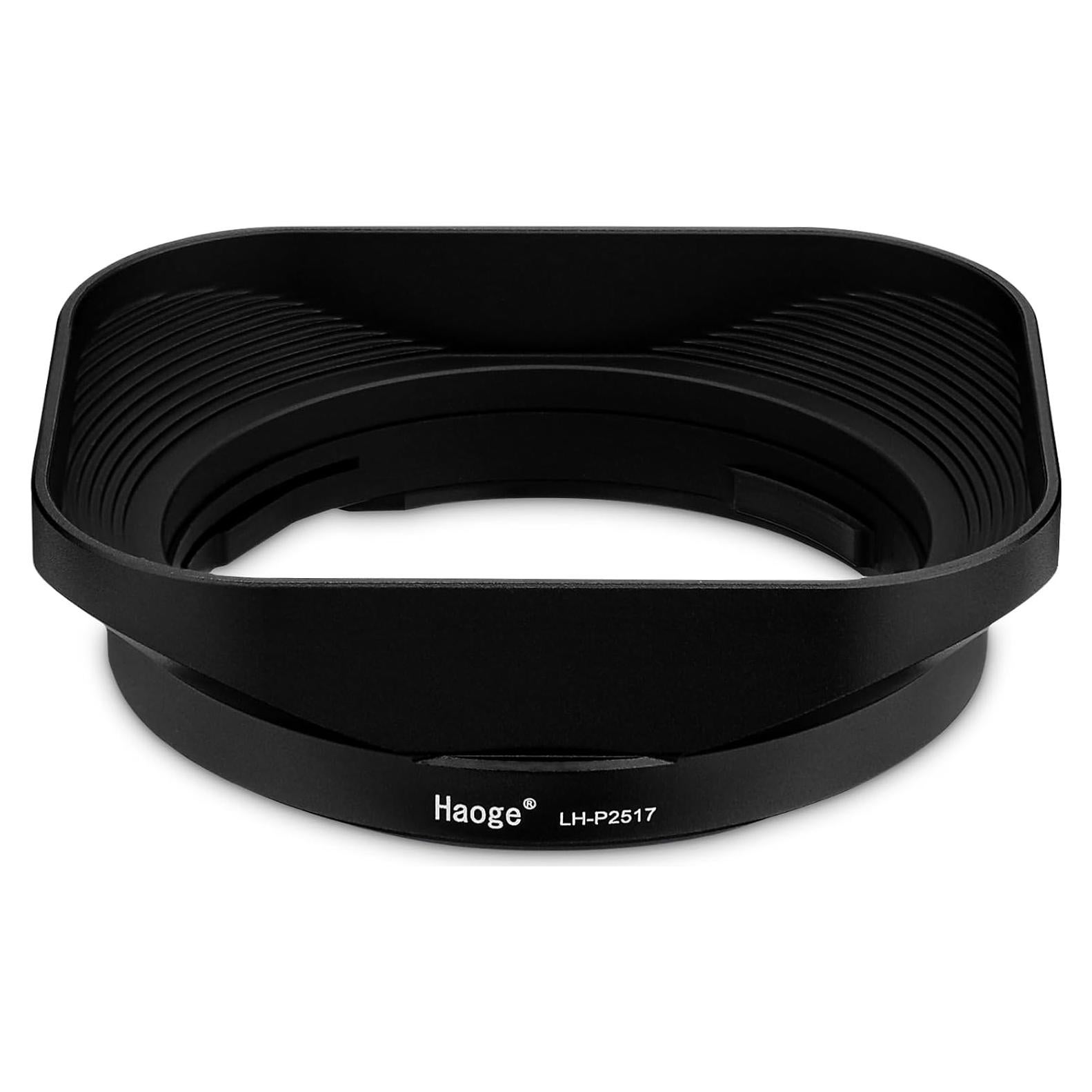 Capucha de Lente Metálica Cuadrada Haoge LH-P2517 para Panasonic LEICA DG 25mm f/1.7