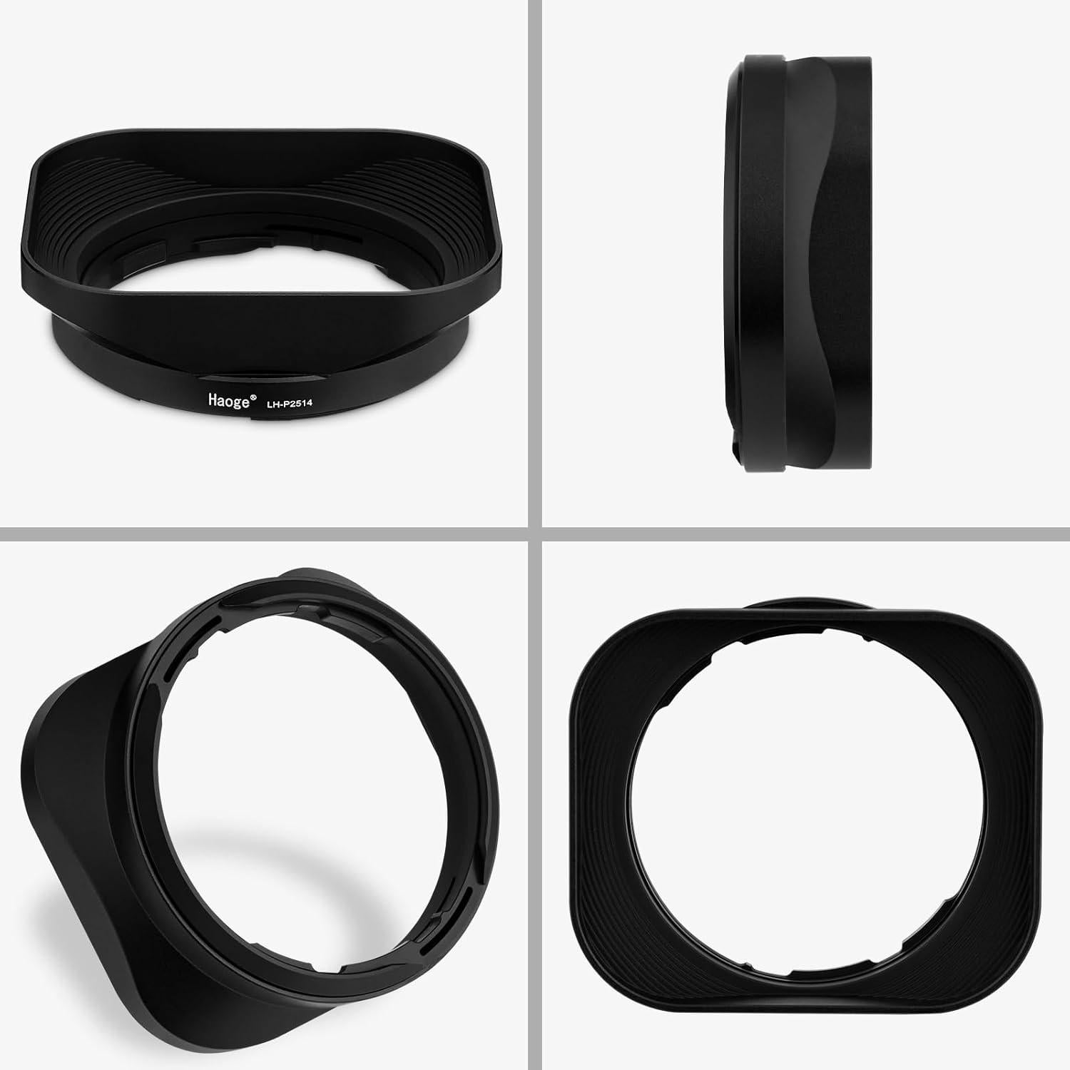 Capucha de Lente Metálica Cuadrada Haoge LH-P2514 para Panasonic Leica 25mm f/1.4