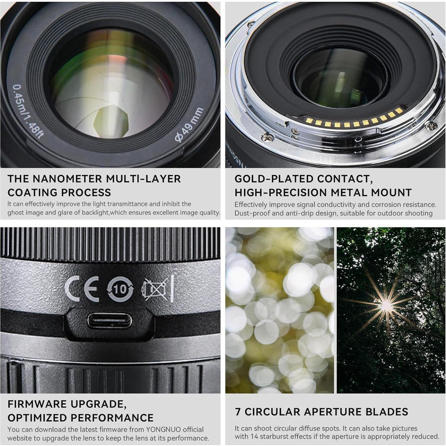 Lente YONGNUO YN50mm F1.8Z DA DSM para Nikon Z APS-C