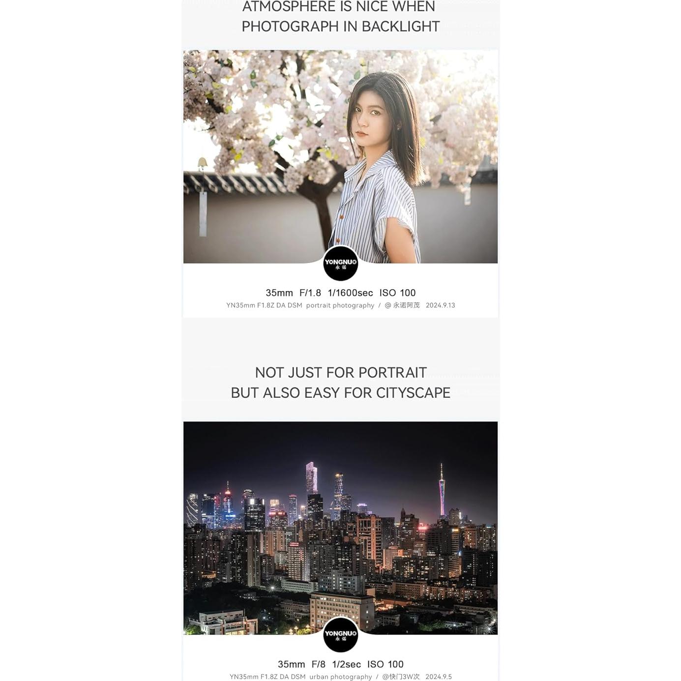 Lente YONGNUO YN35mm F1.8Z DA DSM Autofocus APS-C Montura Z