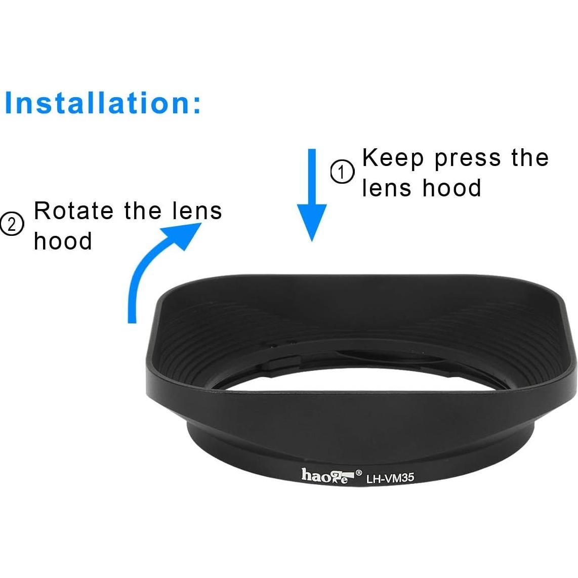 Capucha de Lente Cuadrada Haoge LH-VM35 para Lentes VM 35/40/50mm