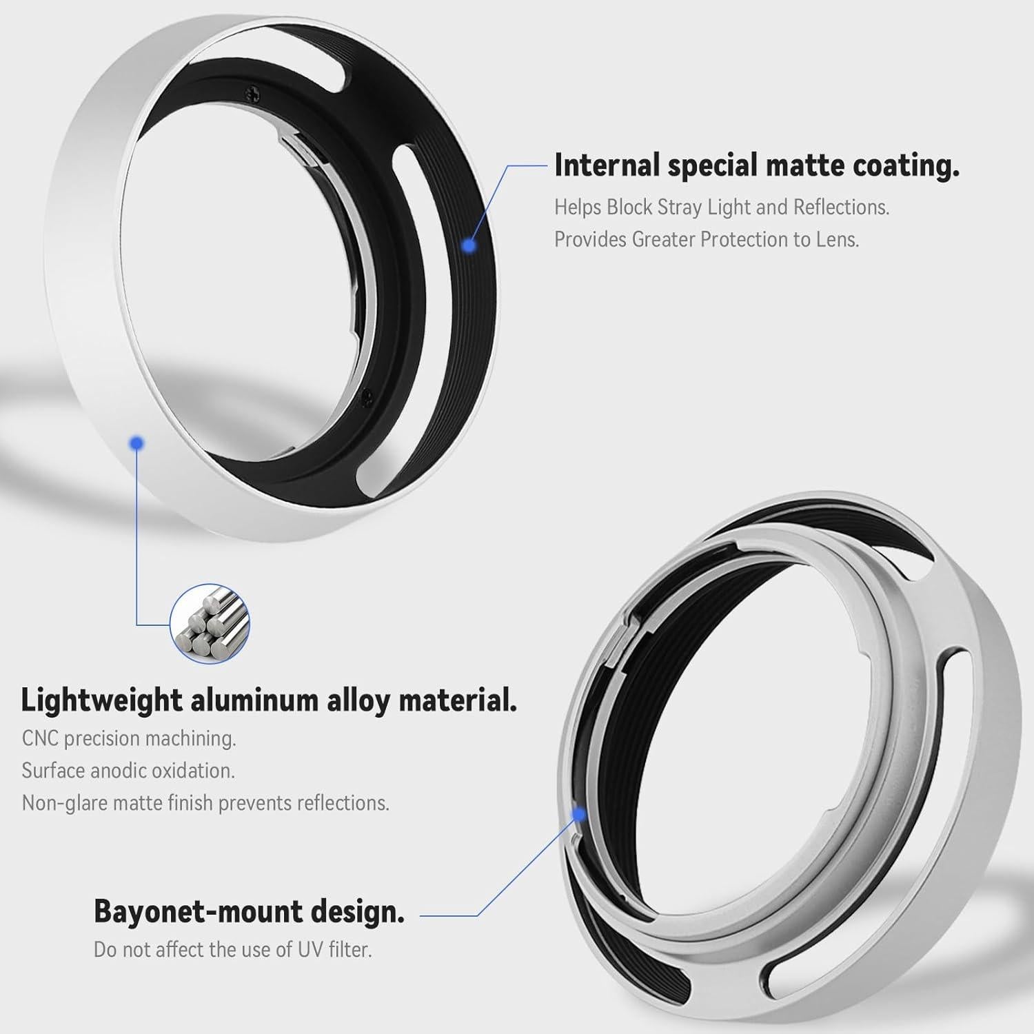 Capucha de Lente Redonda de Metal Haoge LH-ZV05W para Zeiss y Voigtlander