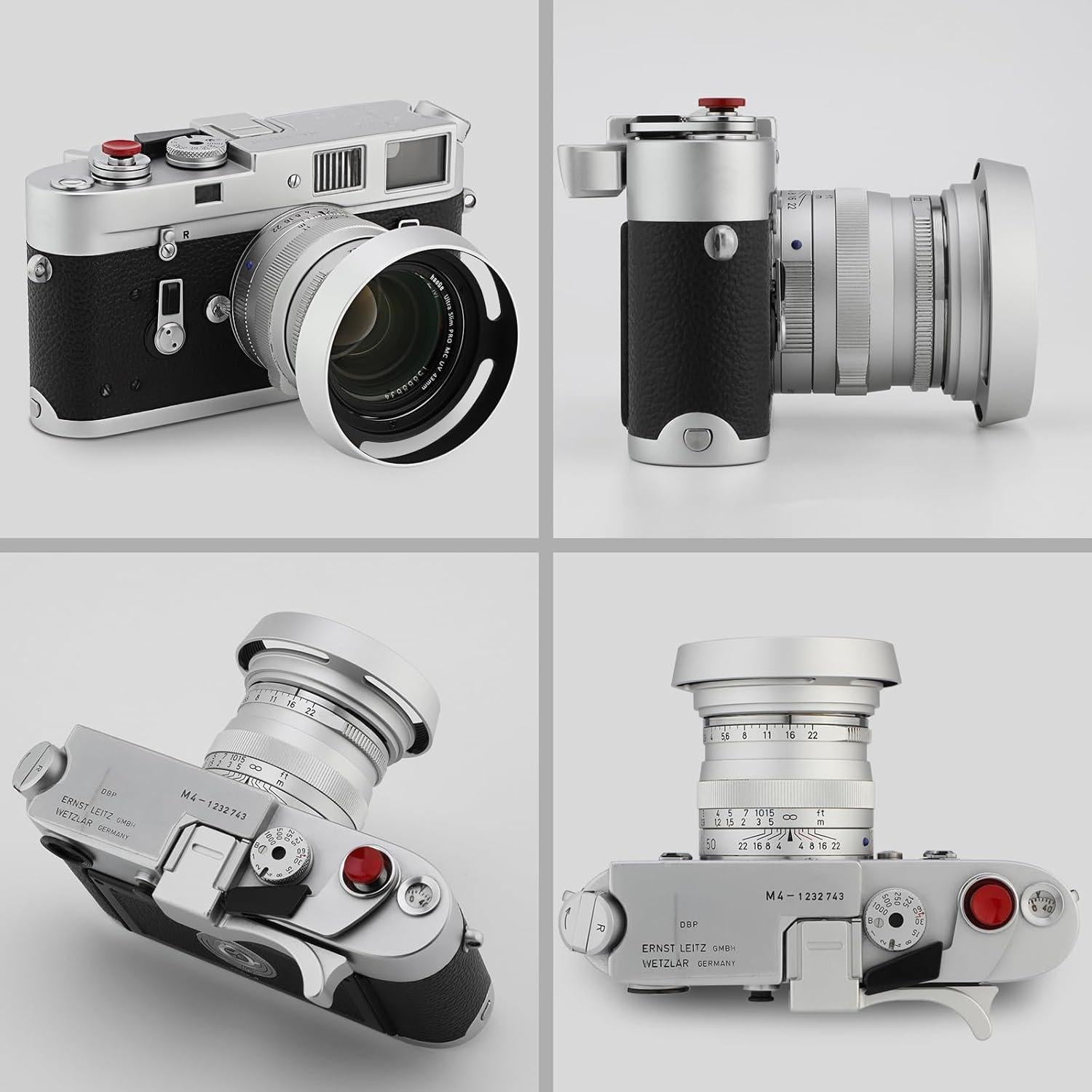 Capucha de Lente Redonda de Metal Haoge LH-ZV05W para Zeiss y Voigtlander