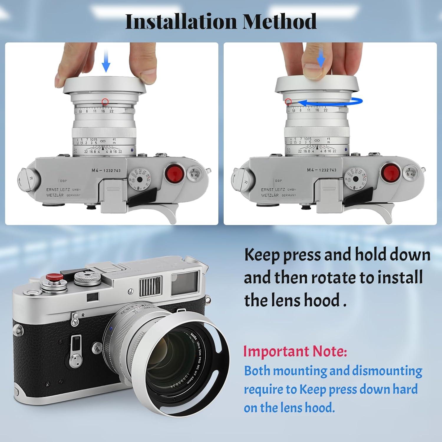 Capucha de Lente Redonda de Metal Haoge LH-ZV05W para Zeiss y Voigtlander