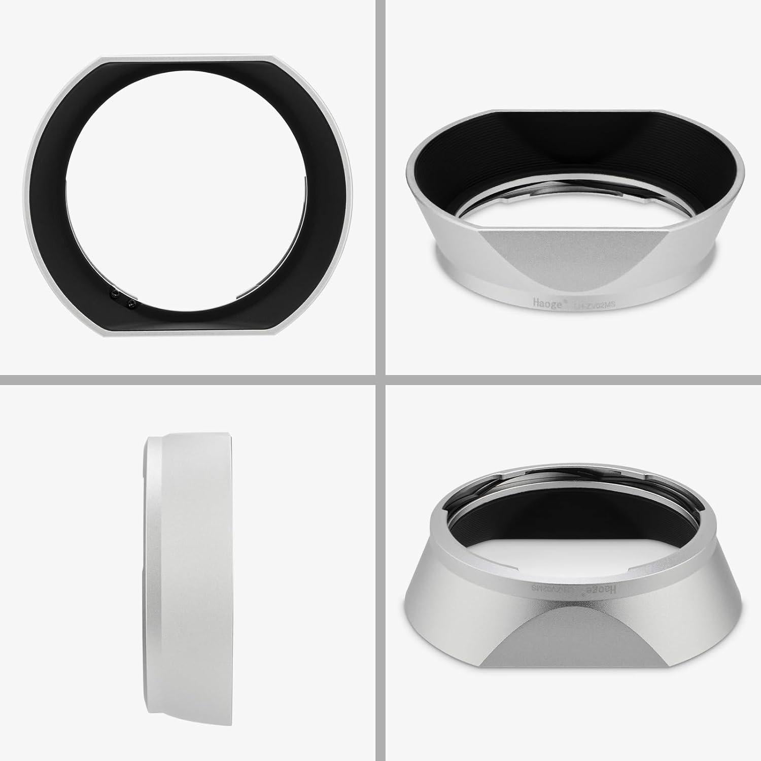 Capucha de Lente Metálica Cuadrada Haoge LH-ZV02MS Plateada