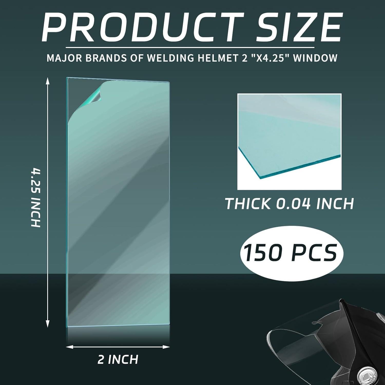 100 Lentes de Soldadura Transparentes 5.08 x 10.8 cm Saysurey