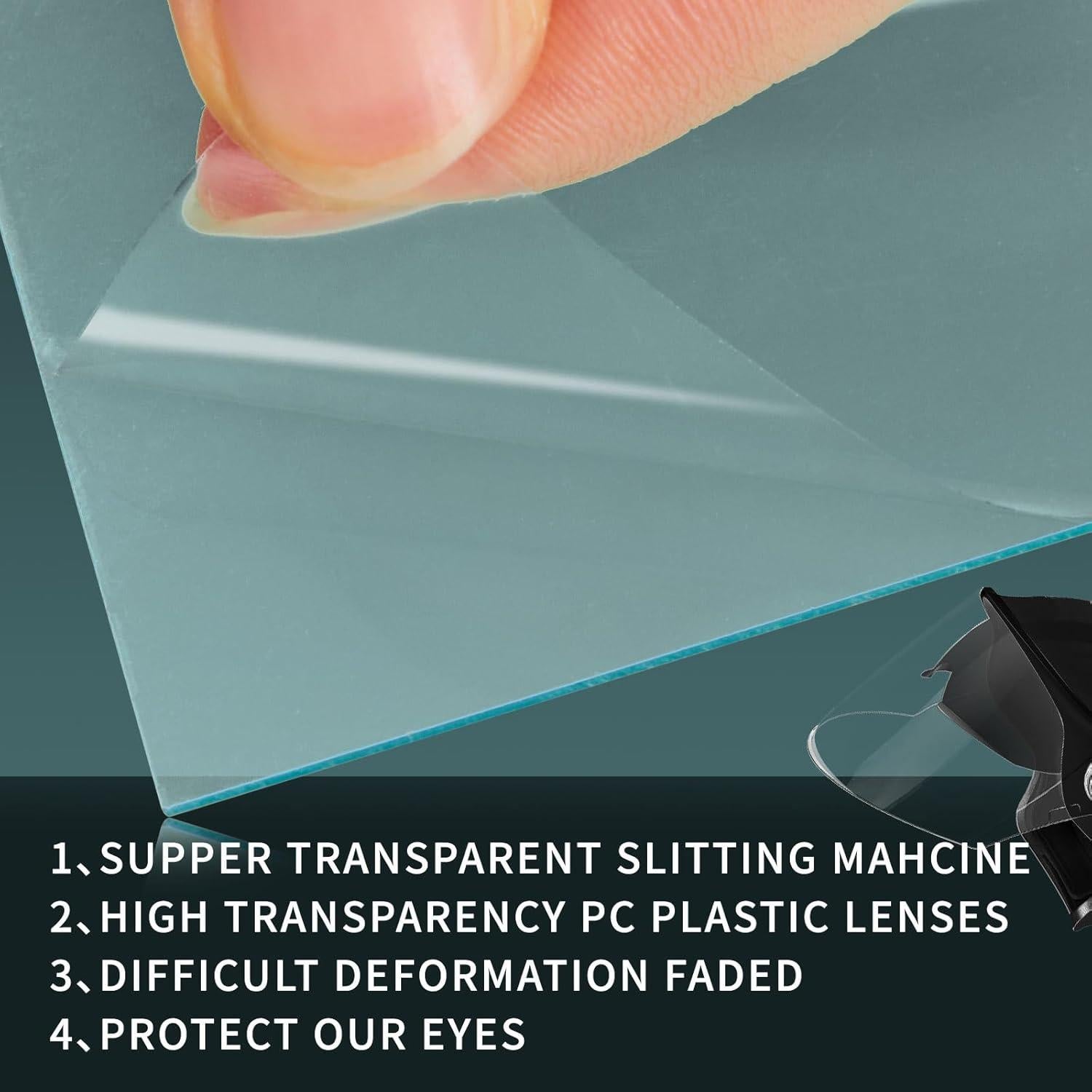 100 Lentes de Soldadura Transparentes 5.08 x 10.8 cm Saysurey