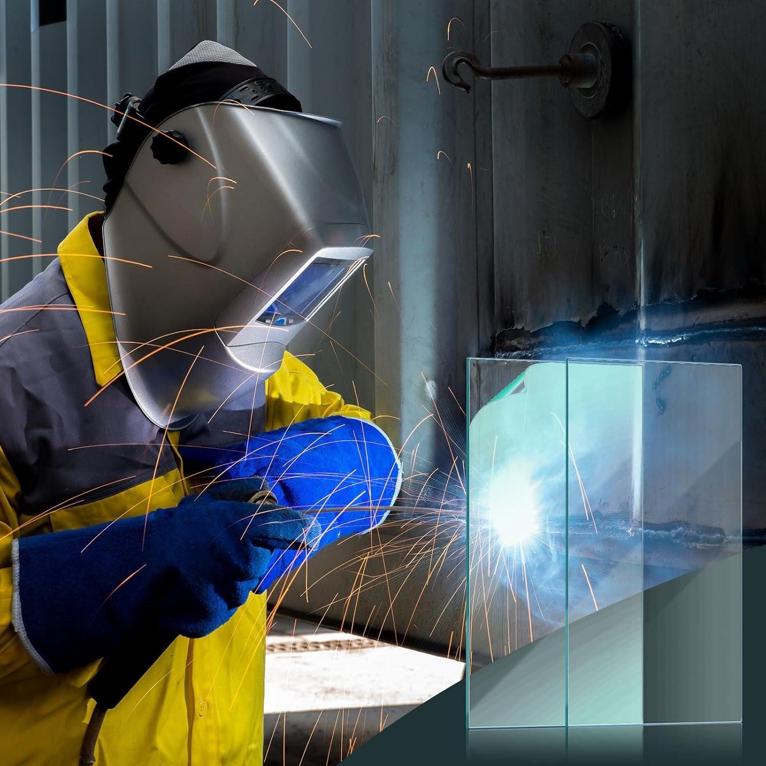 100 Lentes de Soldadura Transparentes 5.08 x 10.8 cm Saysurey