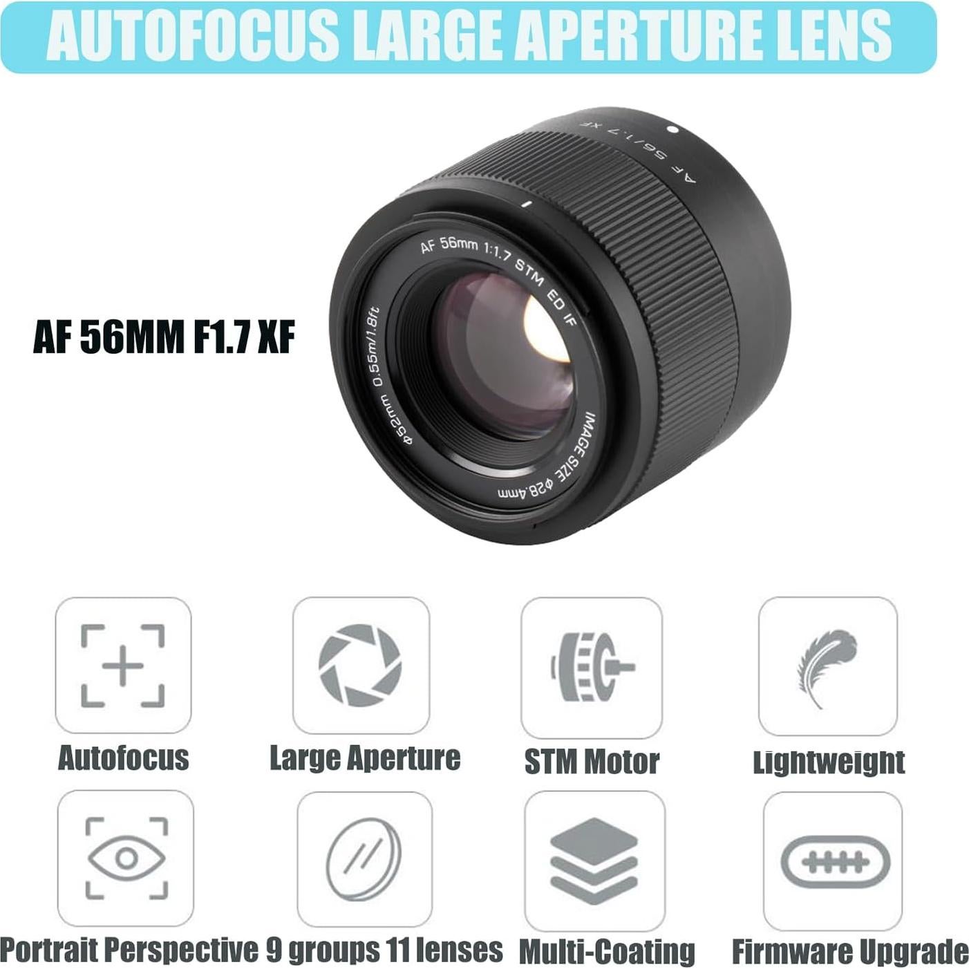 Lente VILTROX 56mm f/1.7 para Fujifilm Montura X