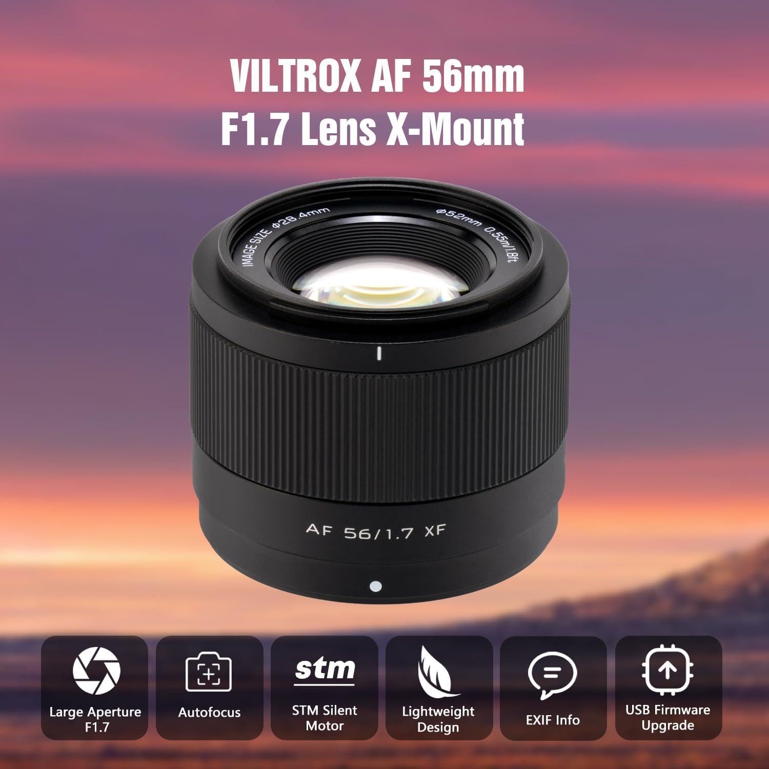 Lente VILTROX 56mm F1.7 Autofocus para Fujifilm X-Mount