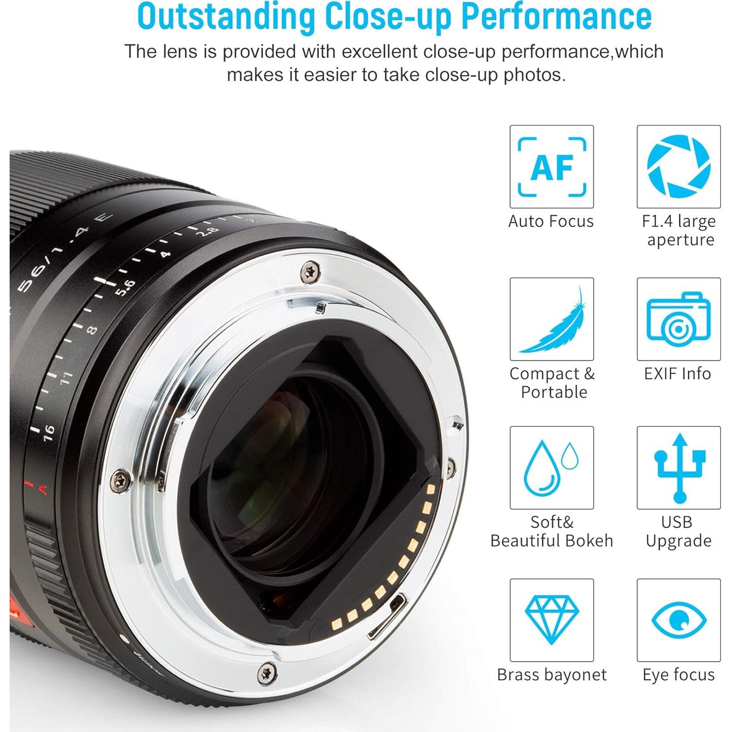 Lente VILTROX 56mm F1.4 Autofocus para Sony E