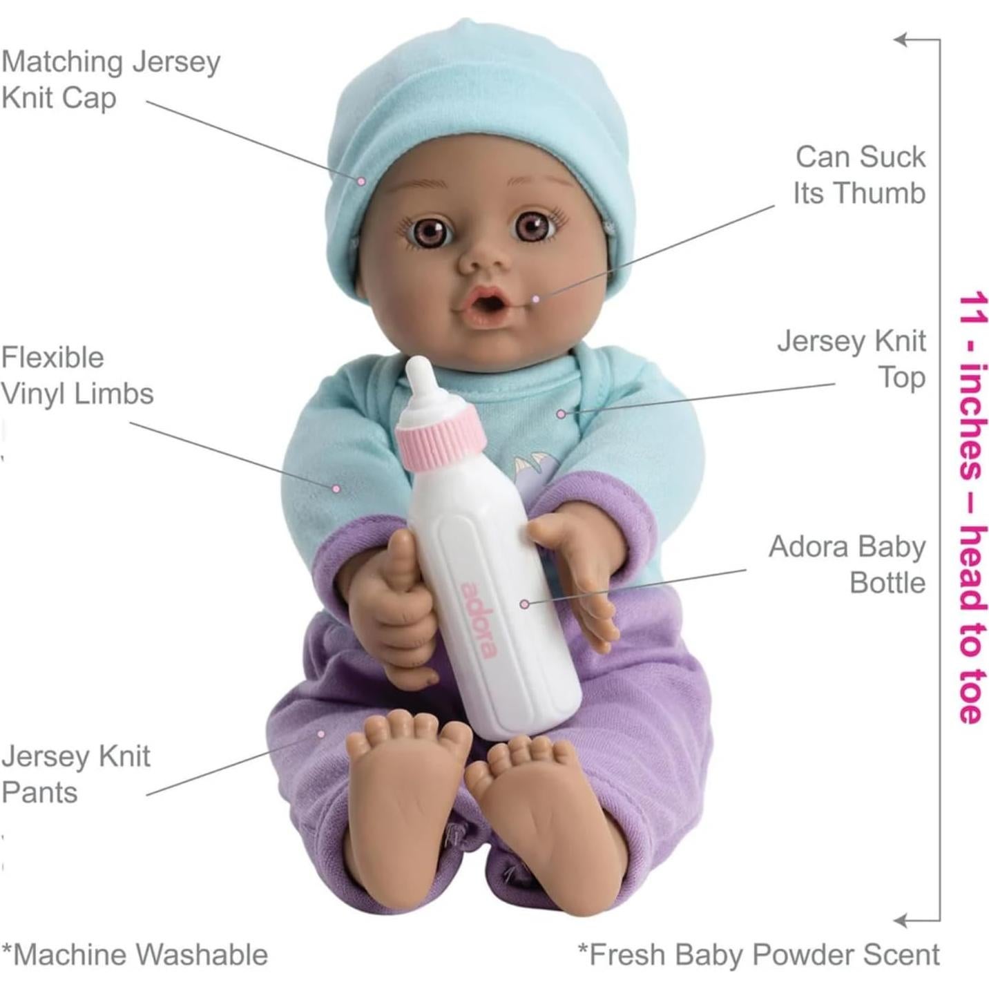 Muñeca Suave Adora Sweet Baby 27.94 cm Niño Perezoso