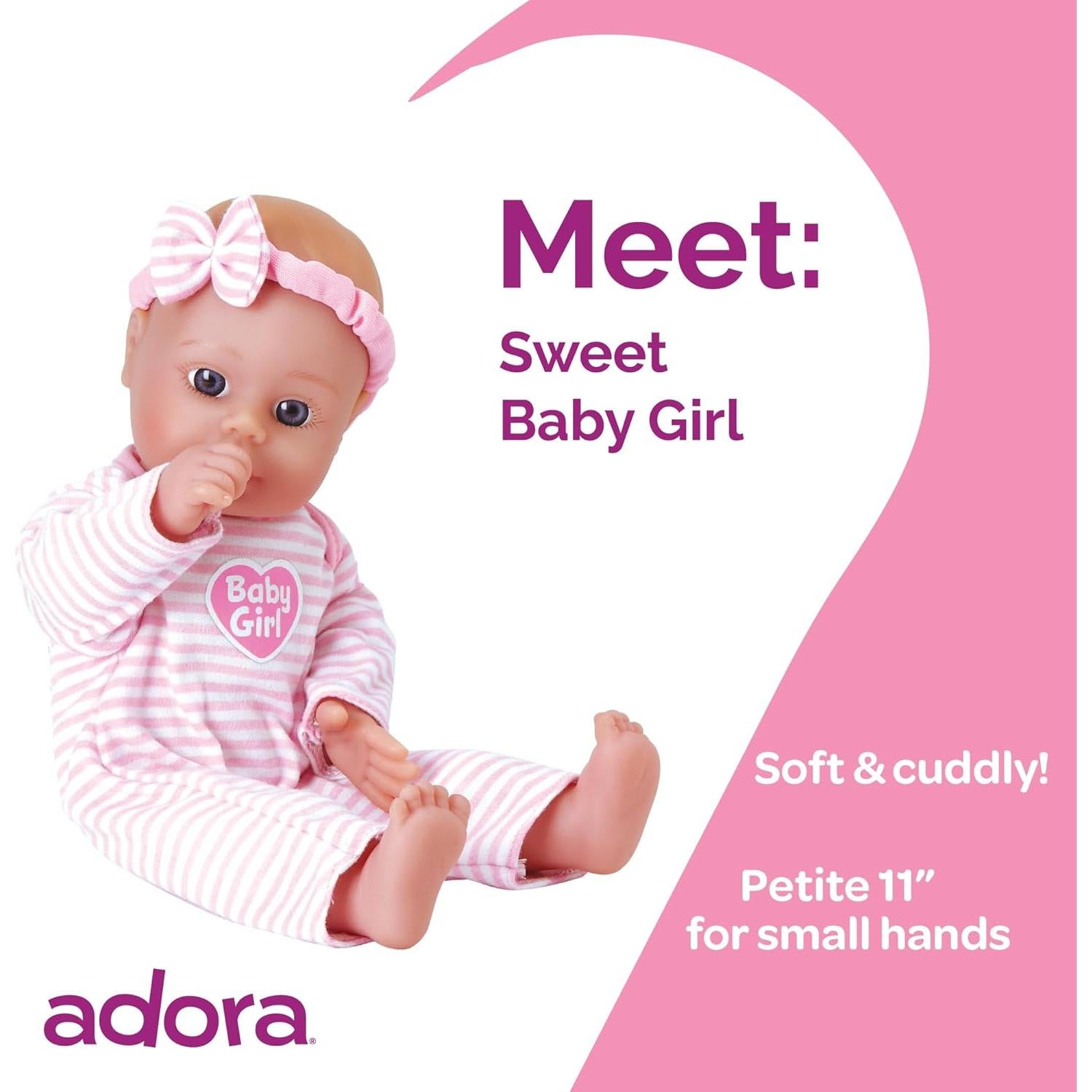 Muñeca de Bebé Adora Sweet Baby 28 cm Suave y Lavable