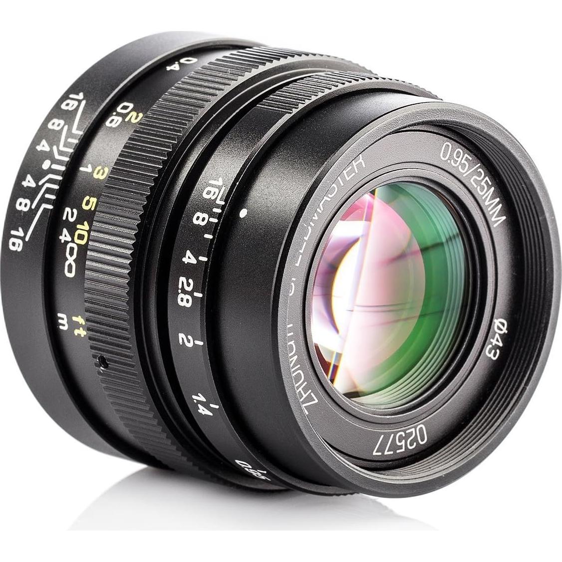 Zhongyi Mitakon Speedmaster 25mm f/0.95 for Micro Four Thirds Cameras (MFT/M43) Black