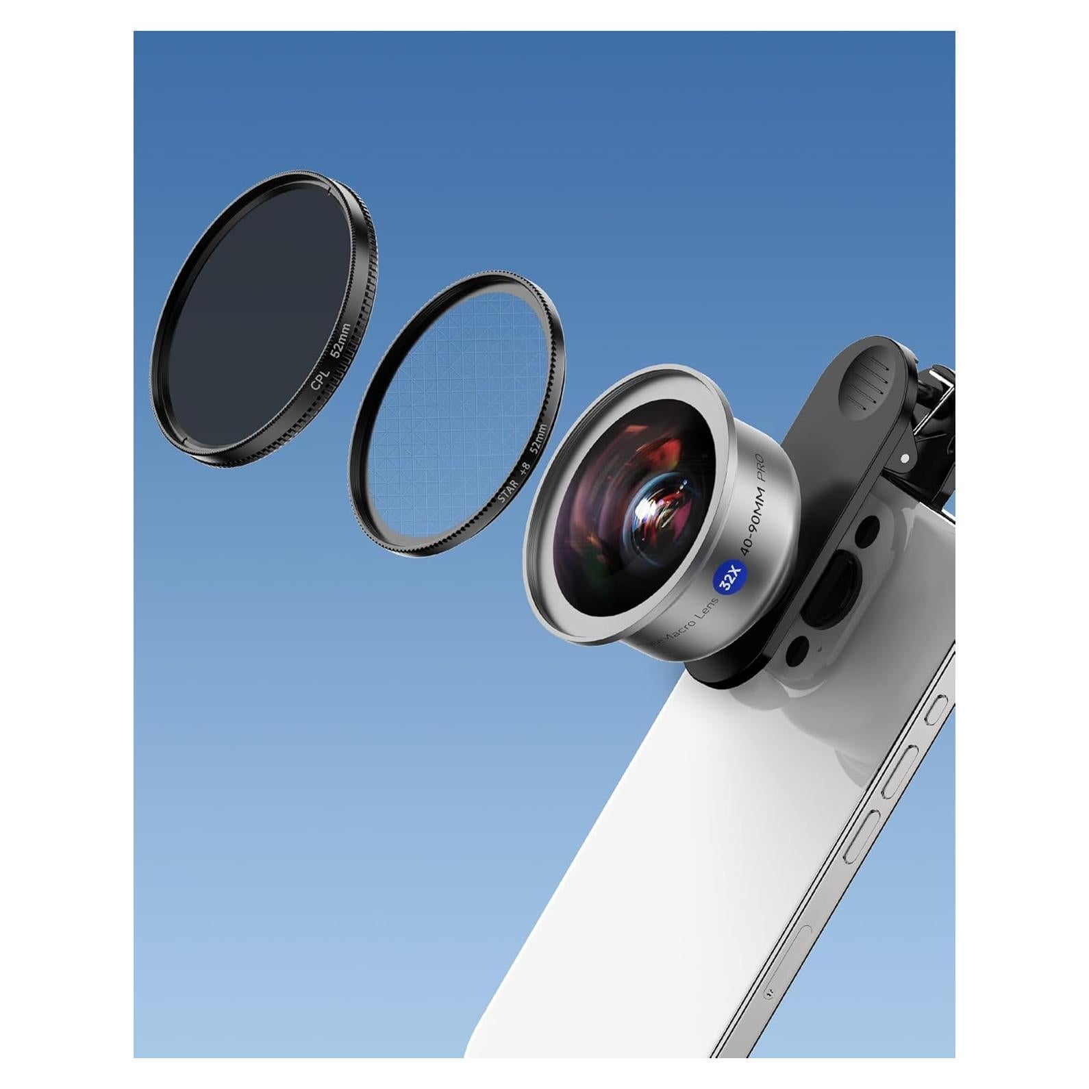 Kit de Lente Macro 32X MARTVSEN para Smartphone - 3 en 1