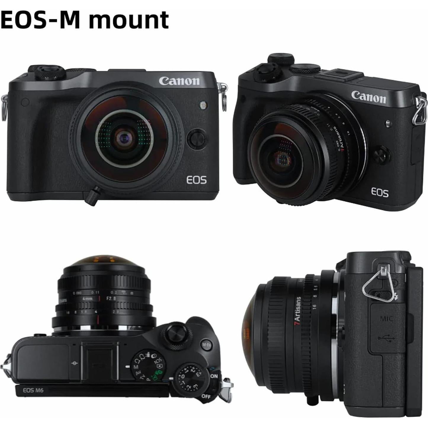 Lente Ojo de Pez 4mm F2.8 7Artisans para Canon Eos-M