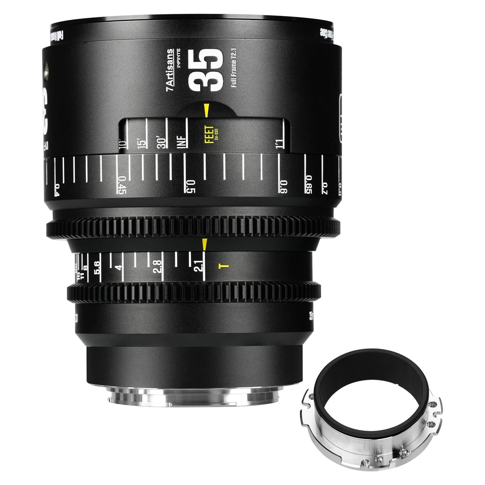 Lente Cine 35mm T2.1 7artisans Manual Montura EF Negro