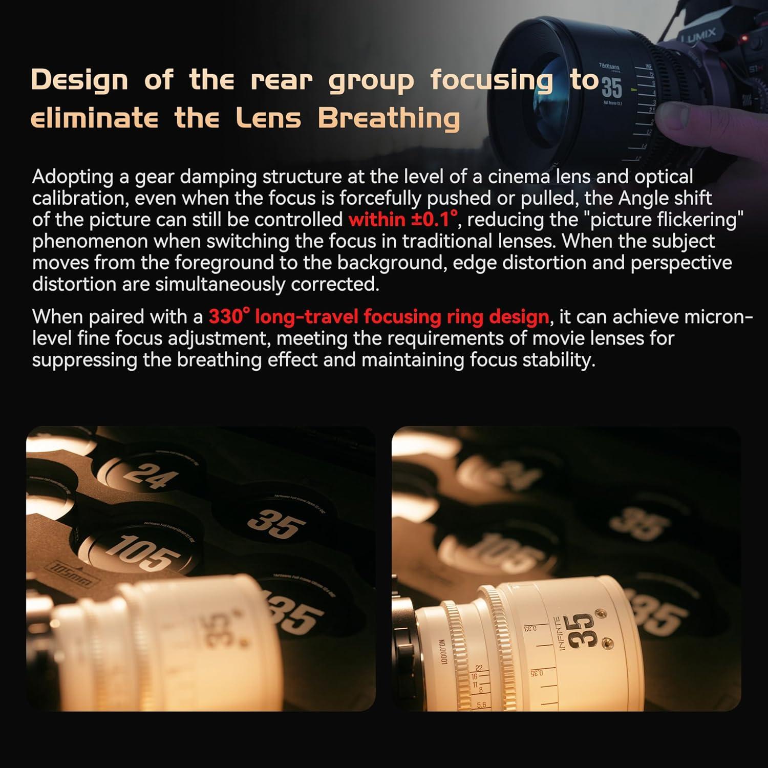 Lente Cine 35mm T2.1 7artisans Manual Montura EF Negro