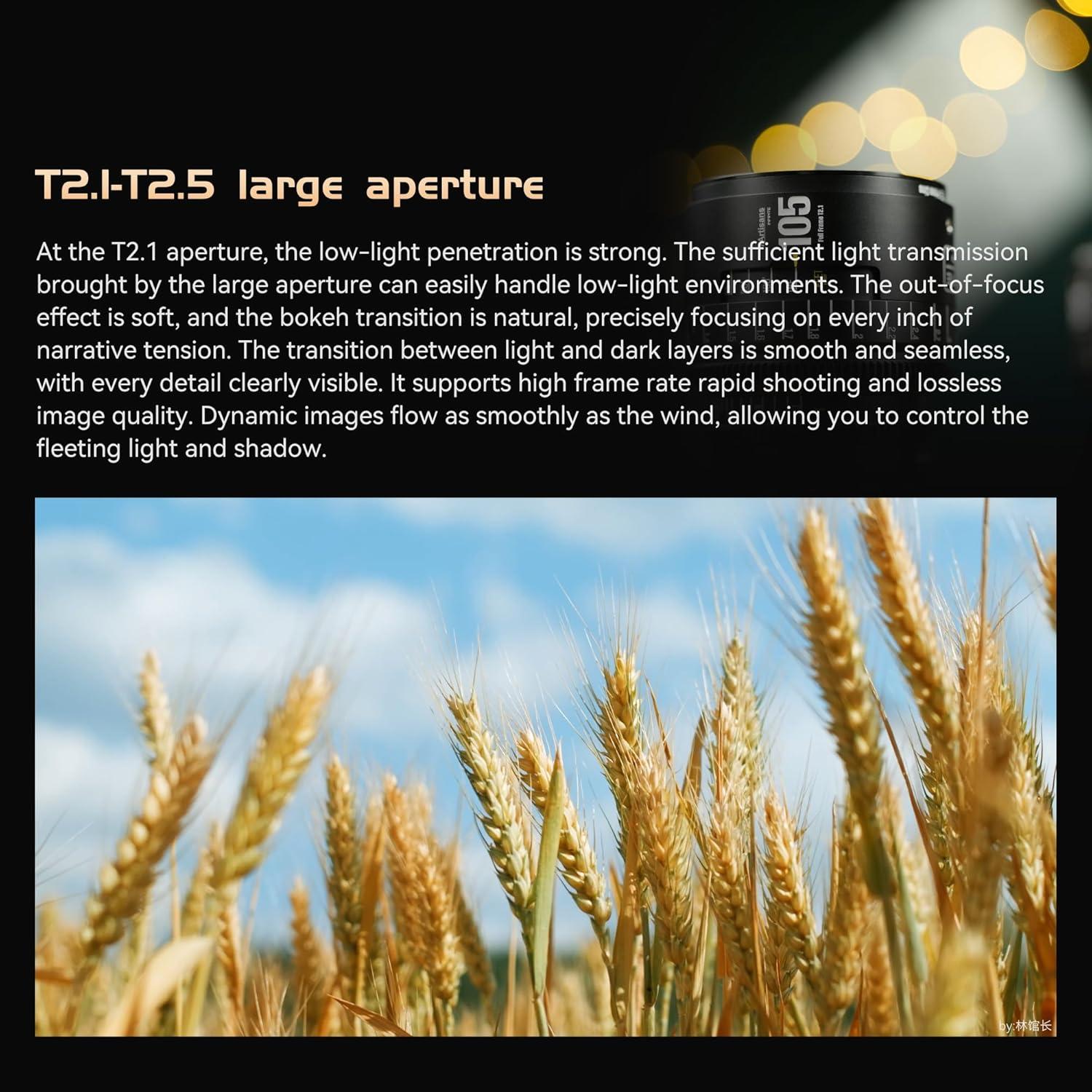 Lente Cine 35mm T2.1 7artisans Manual Montura EF Negro