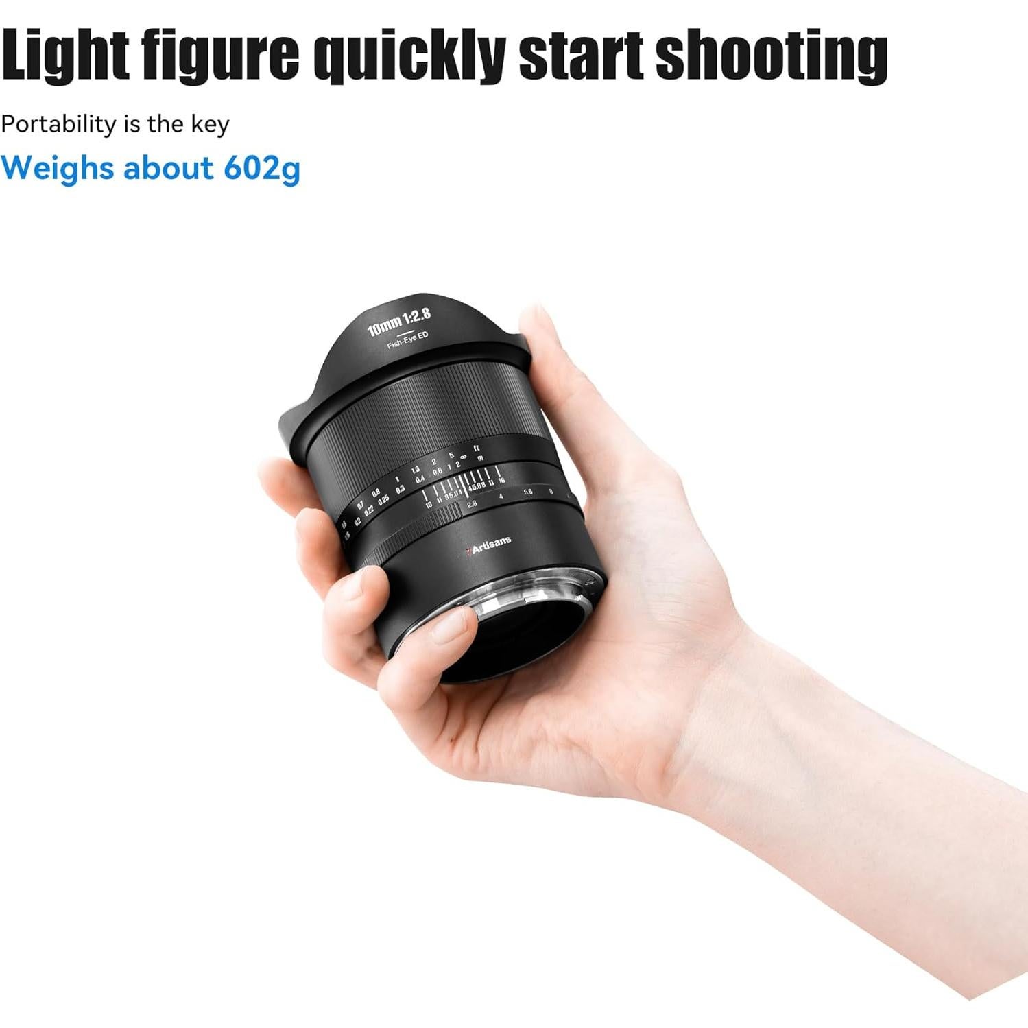 Lente Fisheye 7artisans 10mm F2.8 II para Sony E-Mount