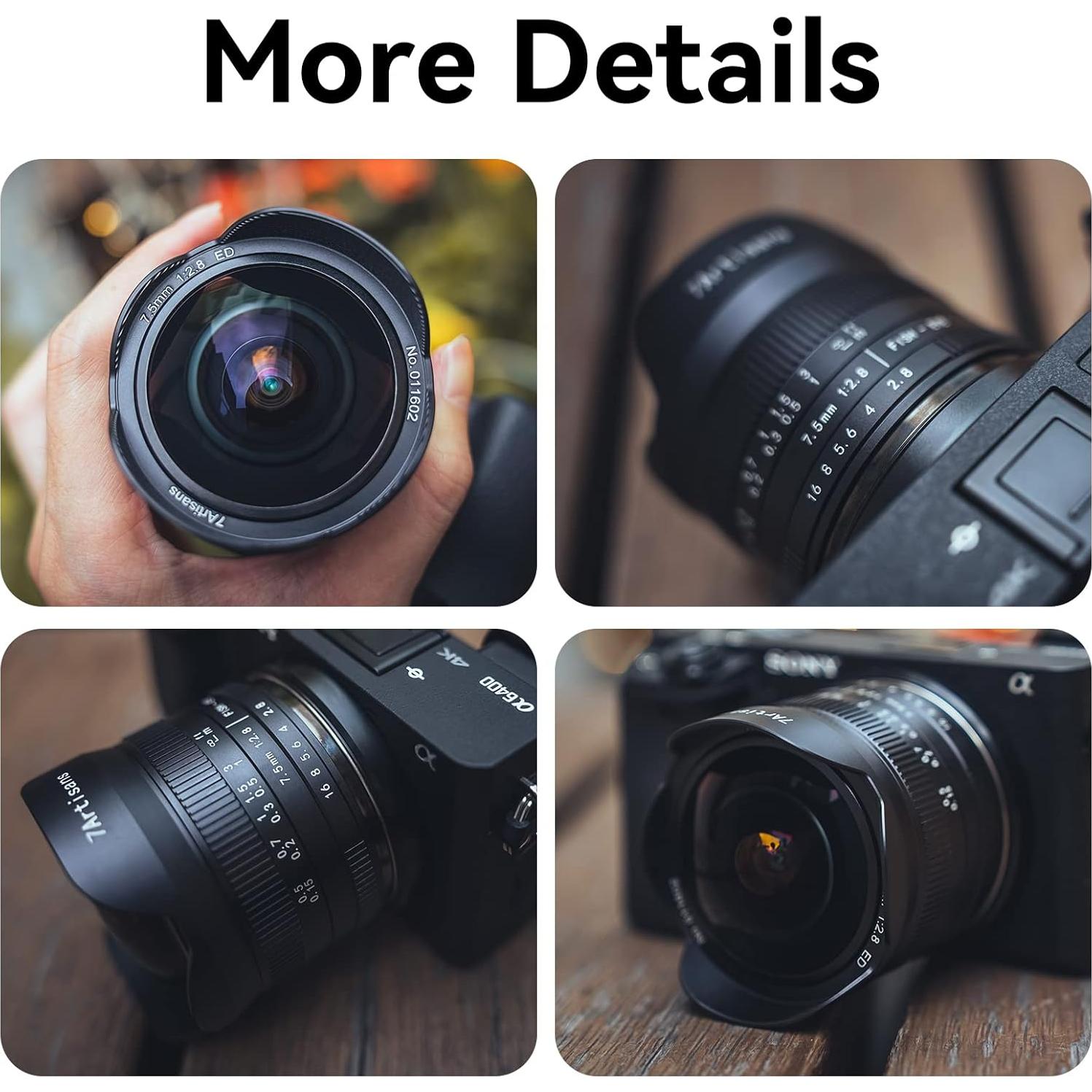 Lente Ojo de Pez 7artisans 7.5mm F2.8 II para Fujifilm FX