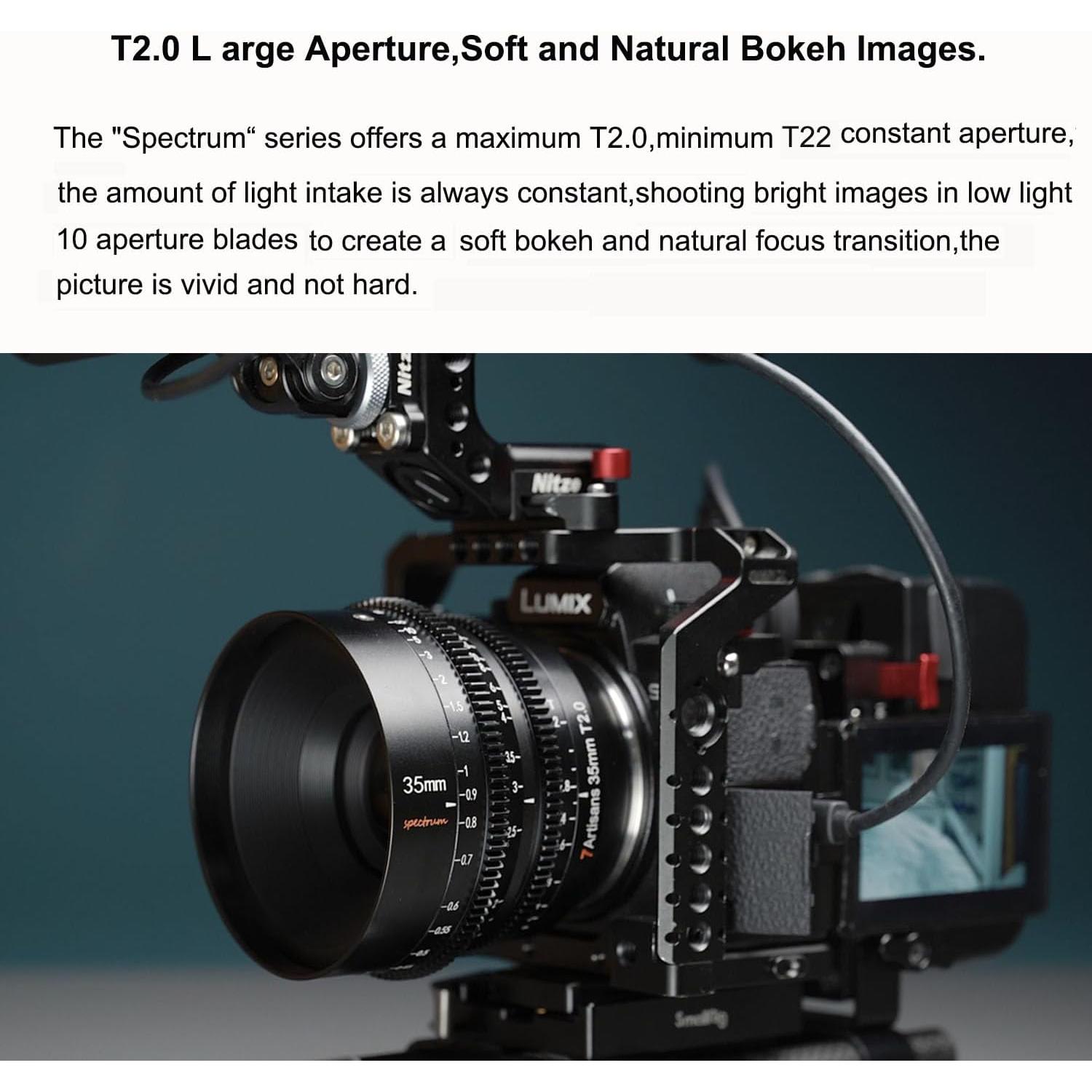 Lente de Cine 7artisans 35mm T2.0 para Nikon Z-Montaje