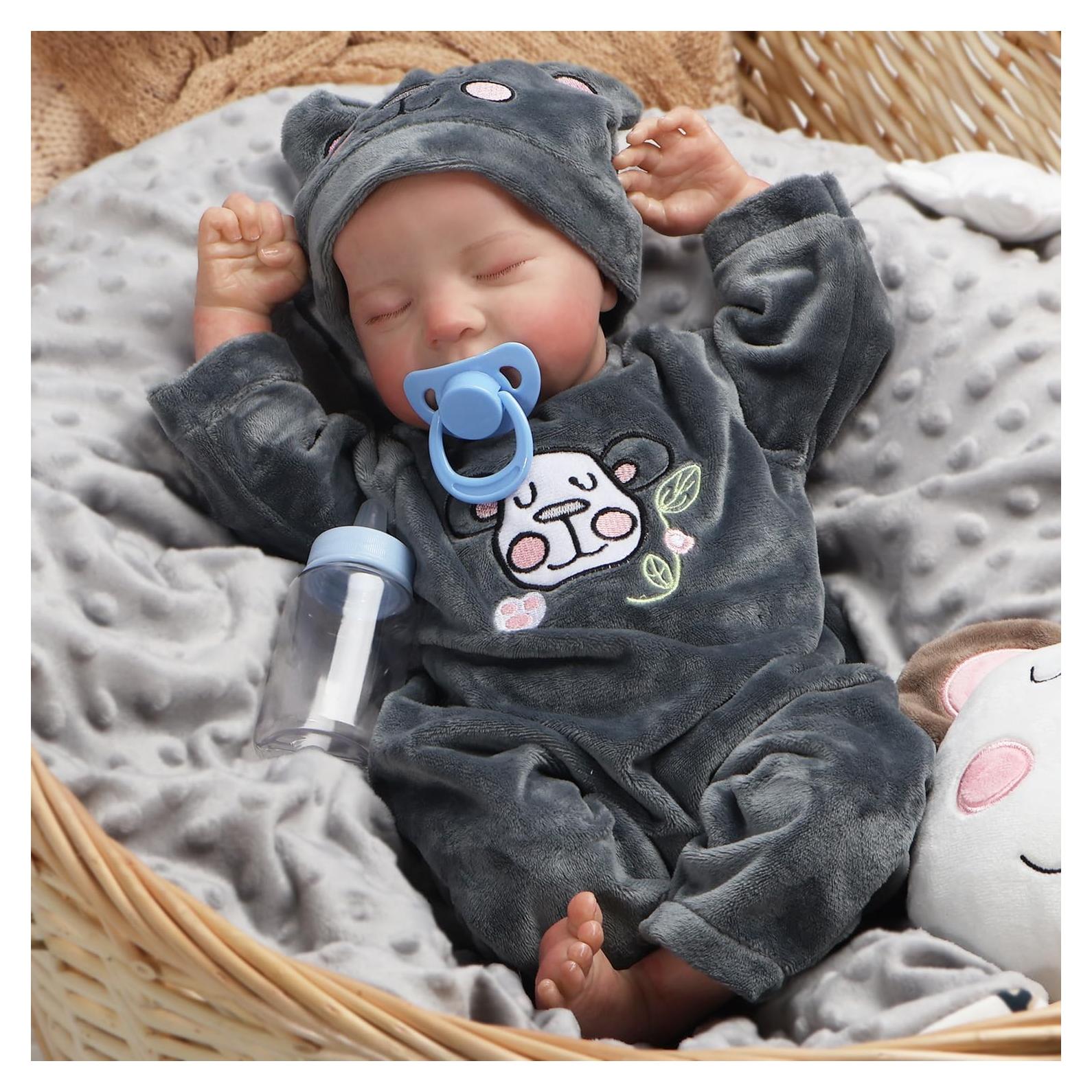 Muñeca Reborn 18" DAYOFF KIDS Realista con Cuerpo de Vinilo