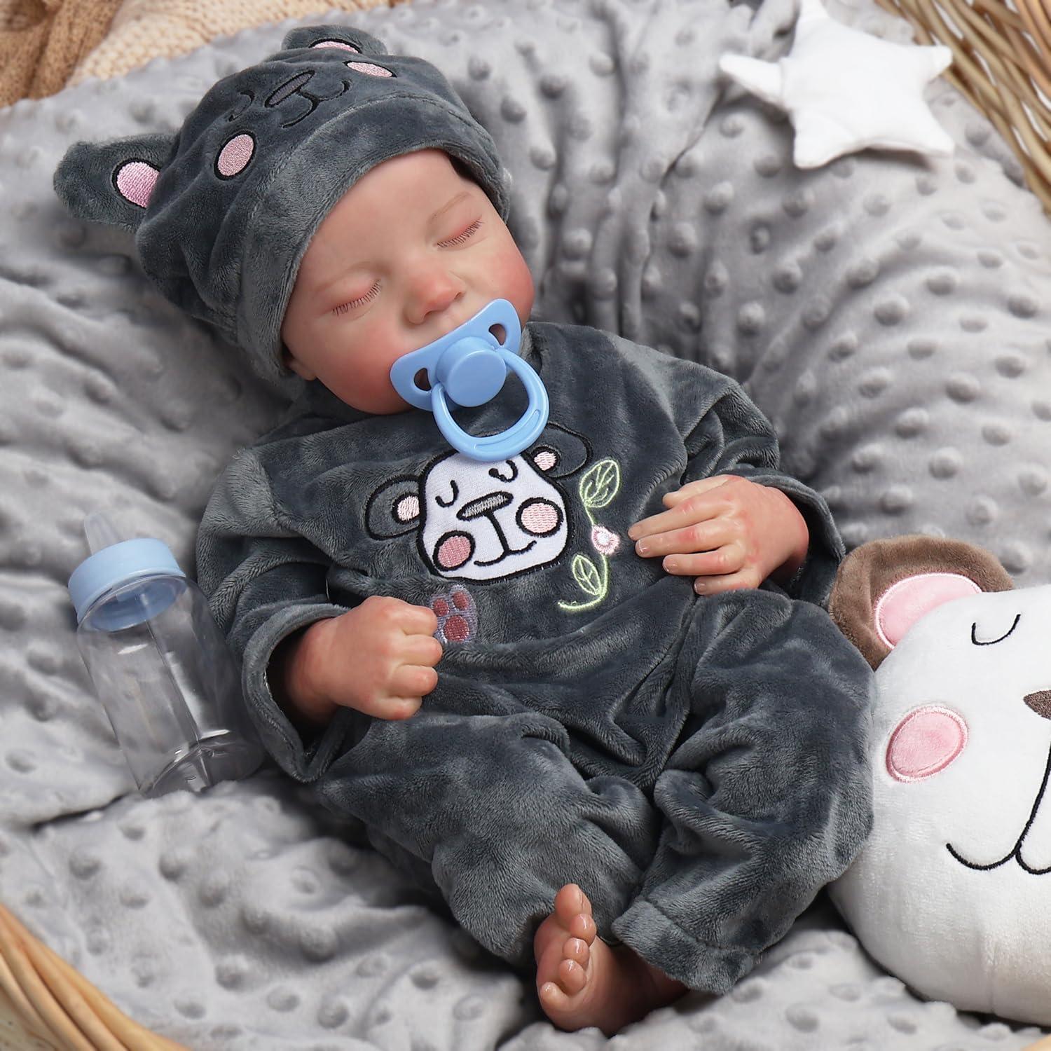 Muñeca Reborn 18" DAYOFF KIDS Realista con Cuerpo de Vinilo