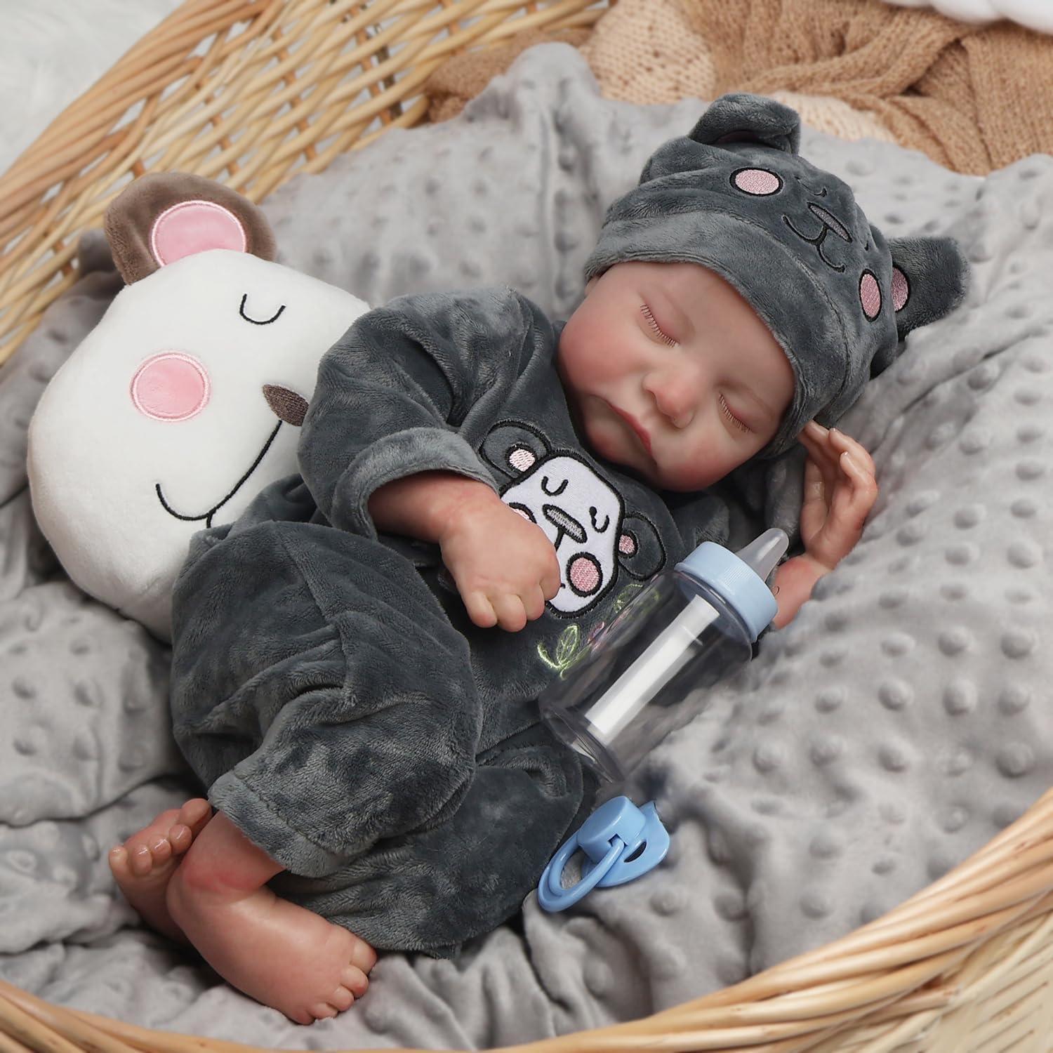 Muñeca Reborn 18" DAYOFF KIDS Realista con Cuerpo de Vinilo