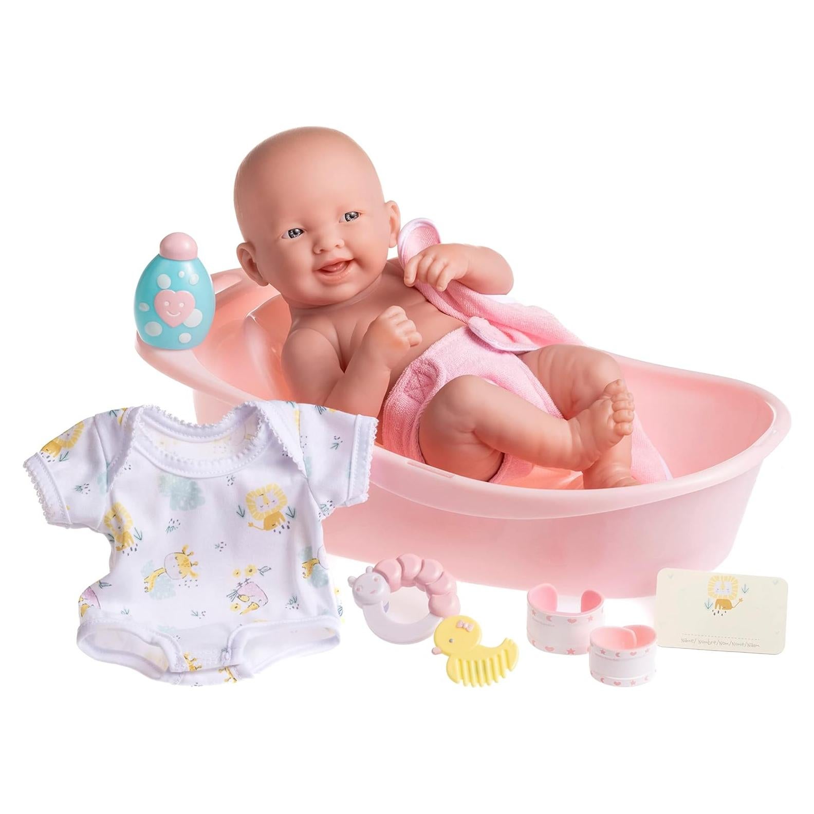 Juego de Bañera Deluxe 8 Piezas JC Toys - La Newborn Rosa