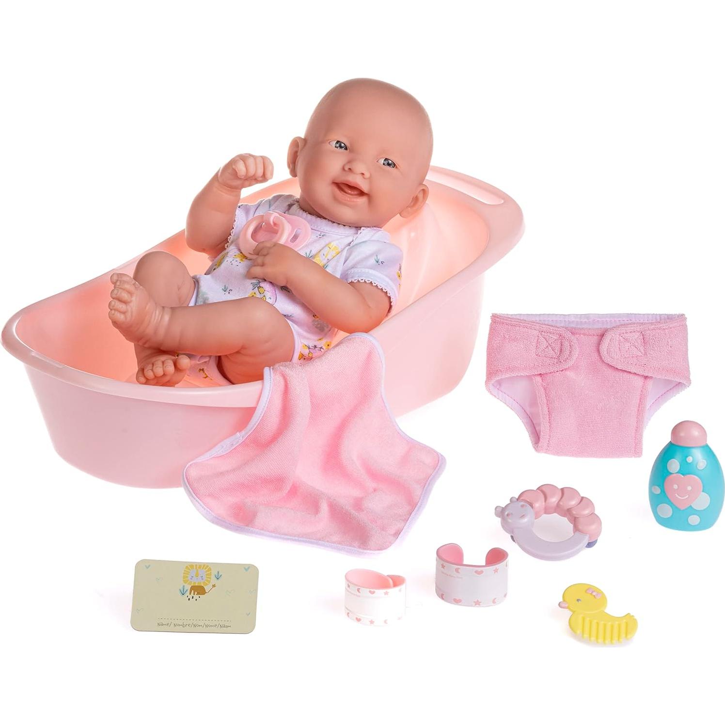 Juego de Bañera Deluxe 8 Piezas JC Toys - La Newborn Rosa
