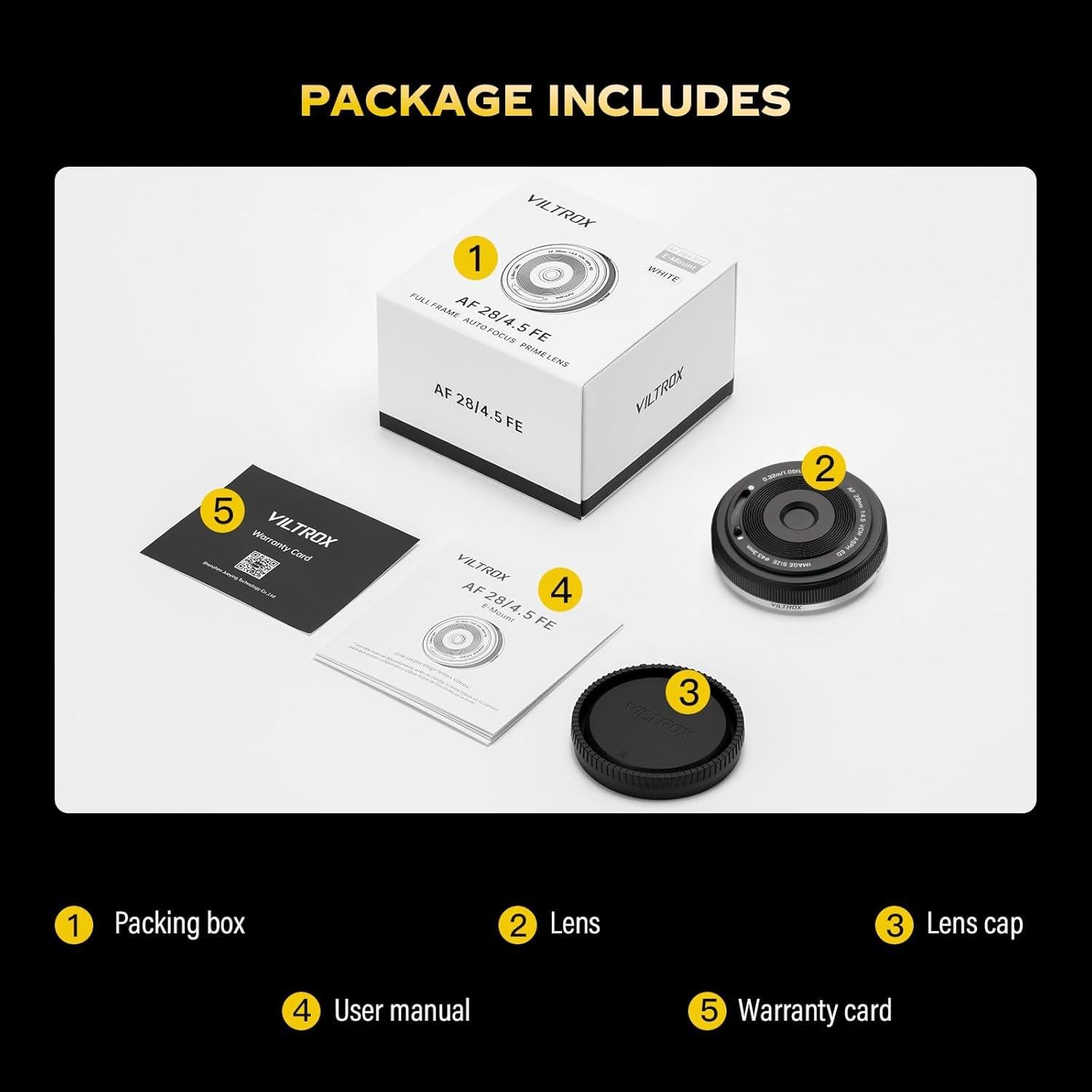 Lente Pancake VILTROX 28mm F4.5 E-Mount Ultra-Fina para Sony