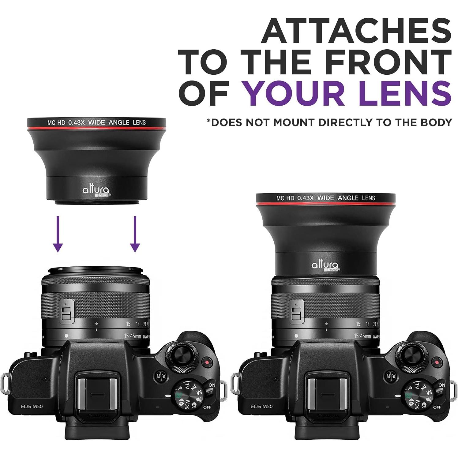 Lente Gran Angular 49MM HD 0.43X Altura Photo con Macro