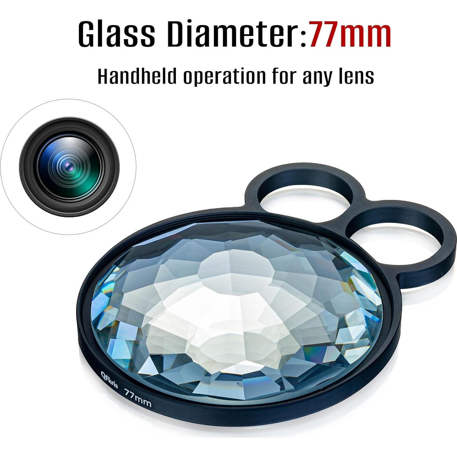 Filtro de Caleidoscopio de Mano QFkris 77 mm Efecto Prisma