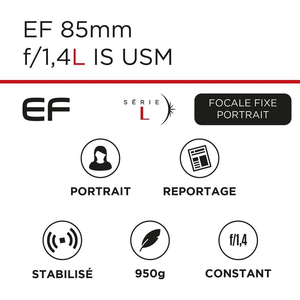 Lente Canon EF 85mm f/1.4L IS USM - Telefoto para Retratos