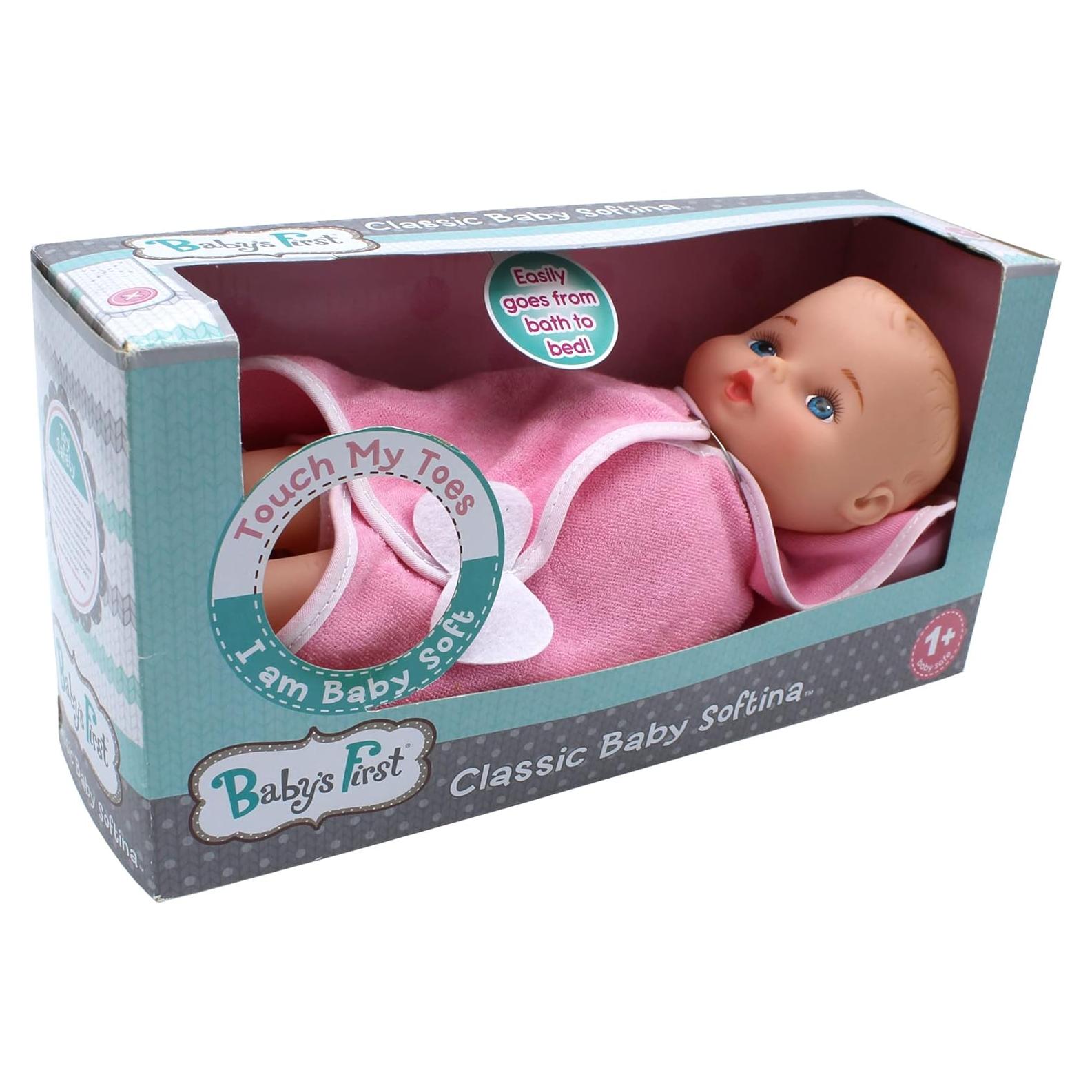 Bebé Softina 35.5cm con Toalla Rosa - Ideal 1 Año en Adelante