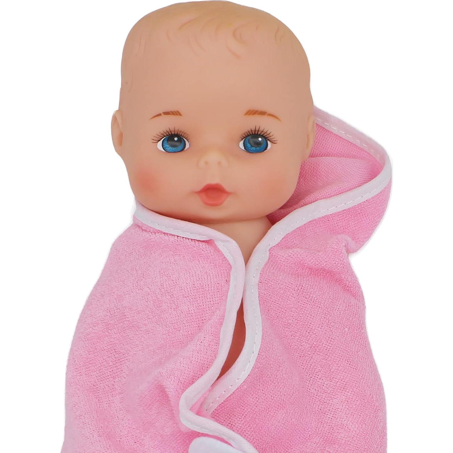 Bebé Softina 35.5cm con Toalla Rosa - Ideal 1 Año en Adelante