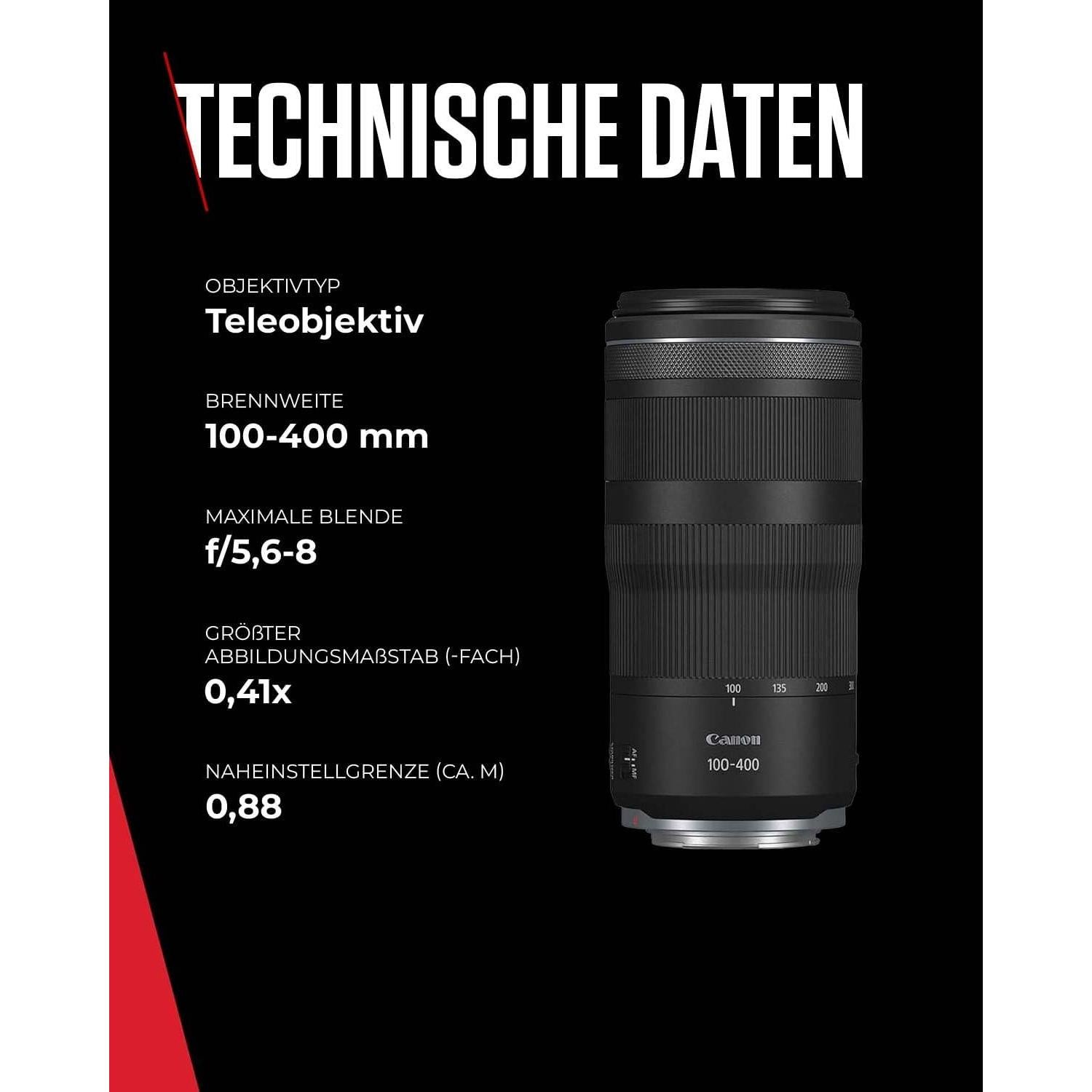 Lente Canon RF 100-400mm F5.6-8 IS USM para Cámaras R