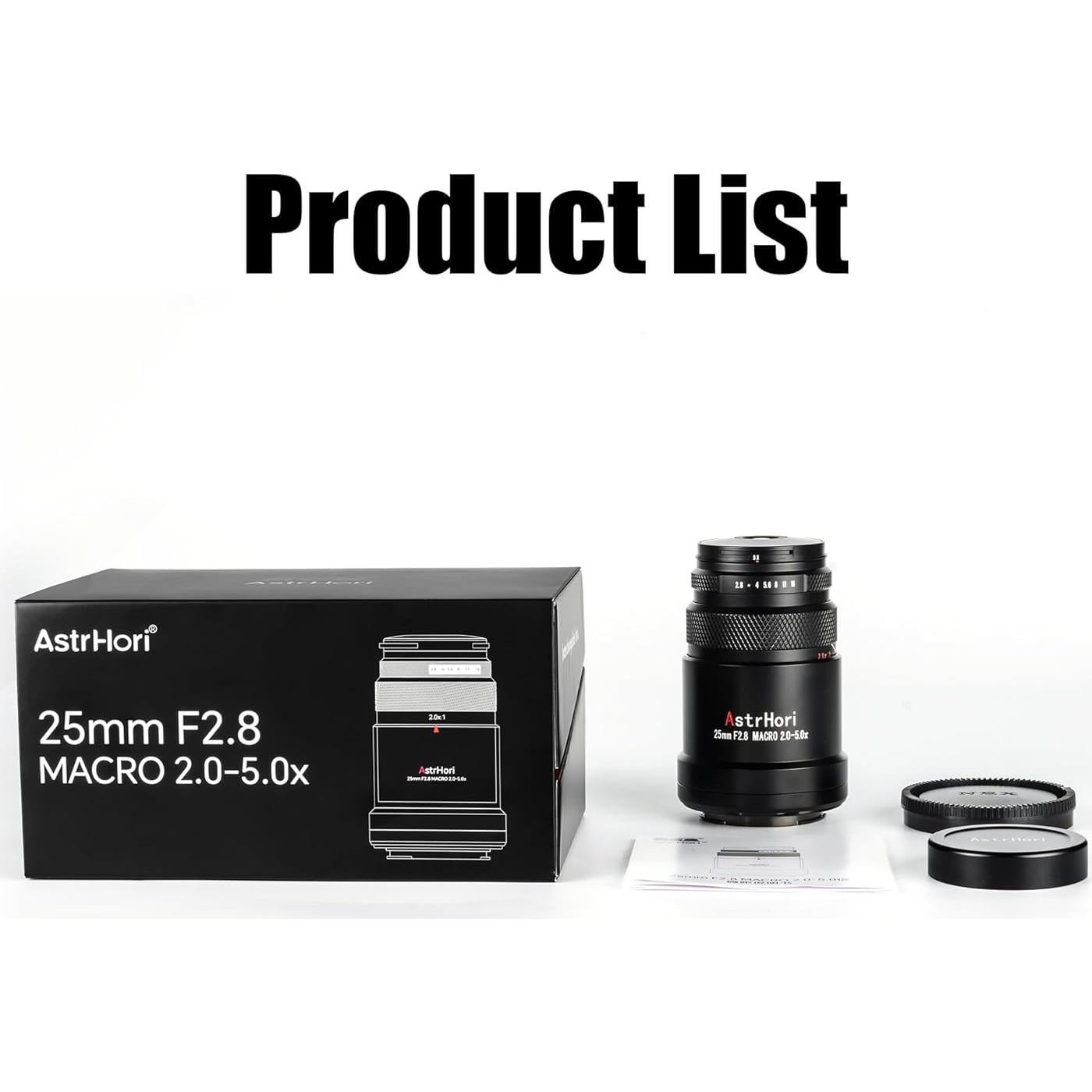 Lente Ultra Macro AstrHori 25mm F2.8 2X-5X para Canon RF