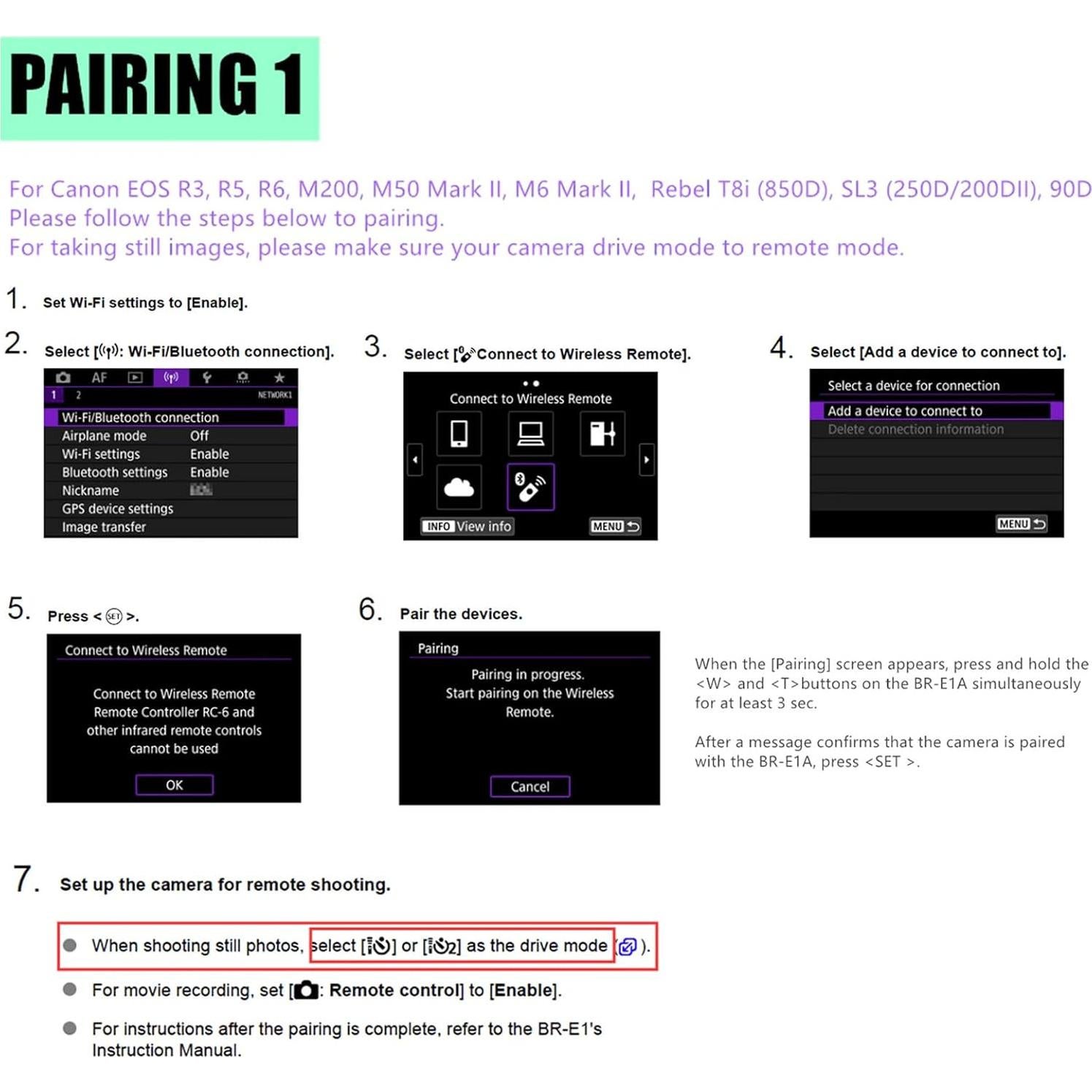 Disparador Remoto Inalámbrico AODELAN para Canon R3/R7/R10
