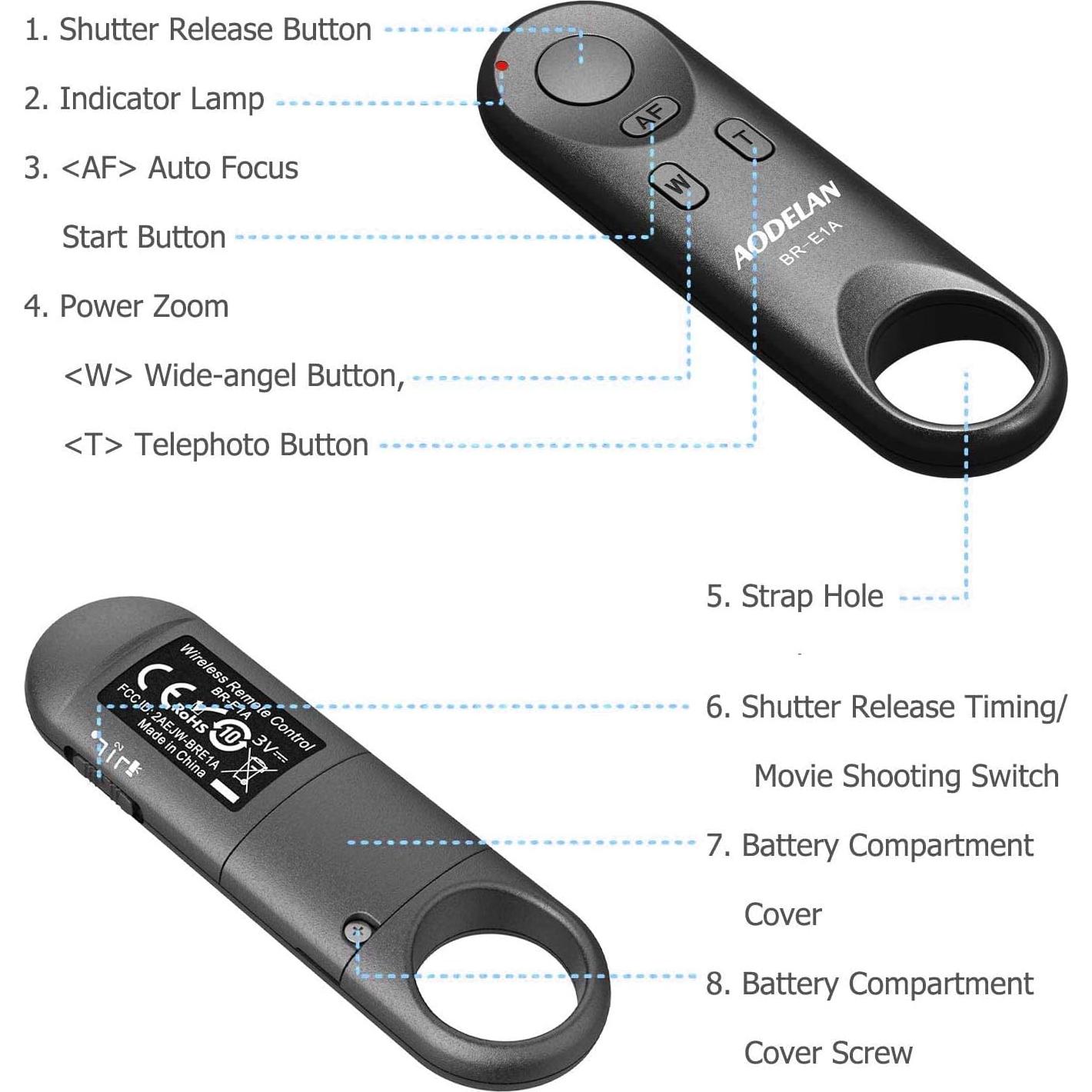 Disparador Remoto Inalámbrico AODELAN para Canon R3/R7/R10