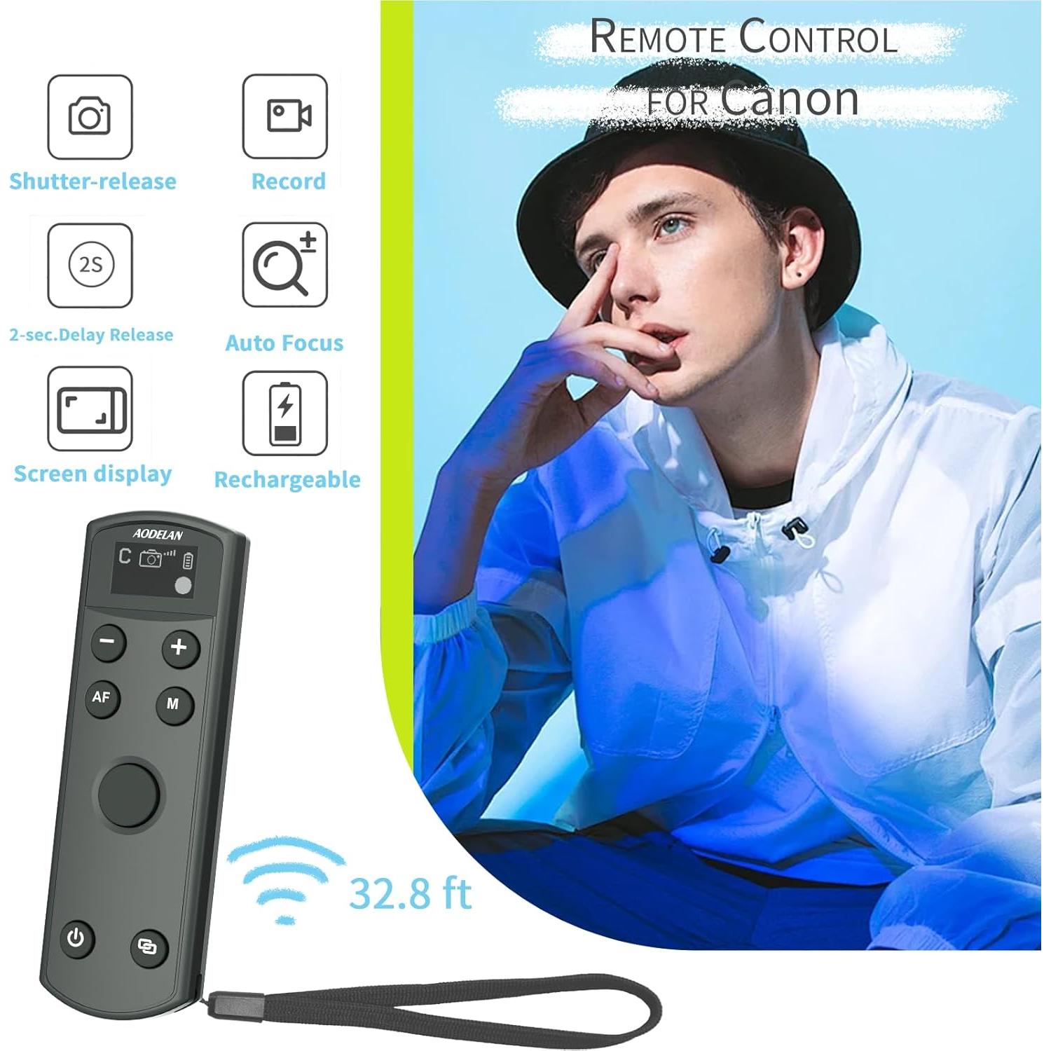 Control Remoto Inalámbrico AODELAN para Canon con Pantalla OLED