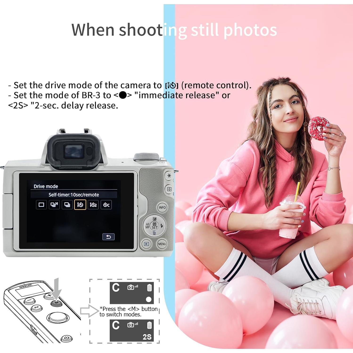 Control Remoto Inalámbrico AODELAN para Canon con Pantalla OLED