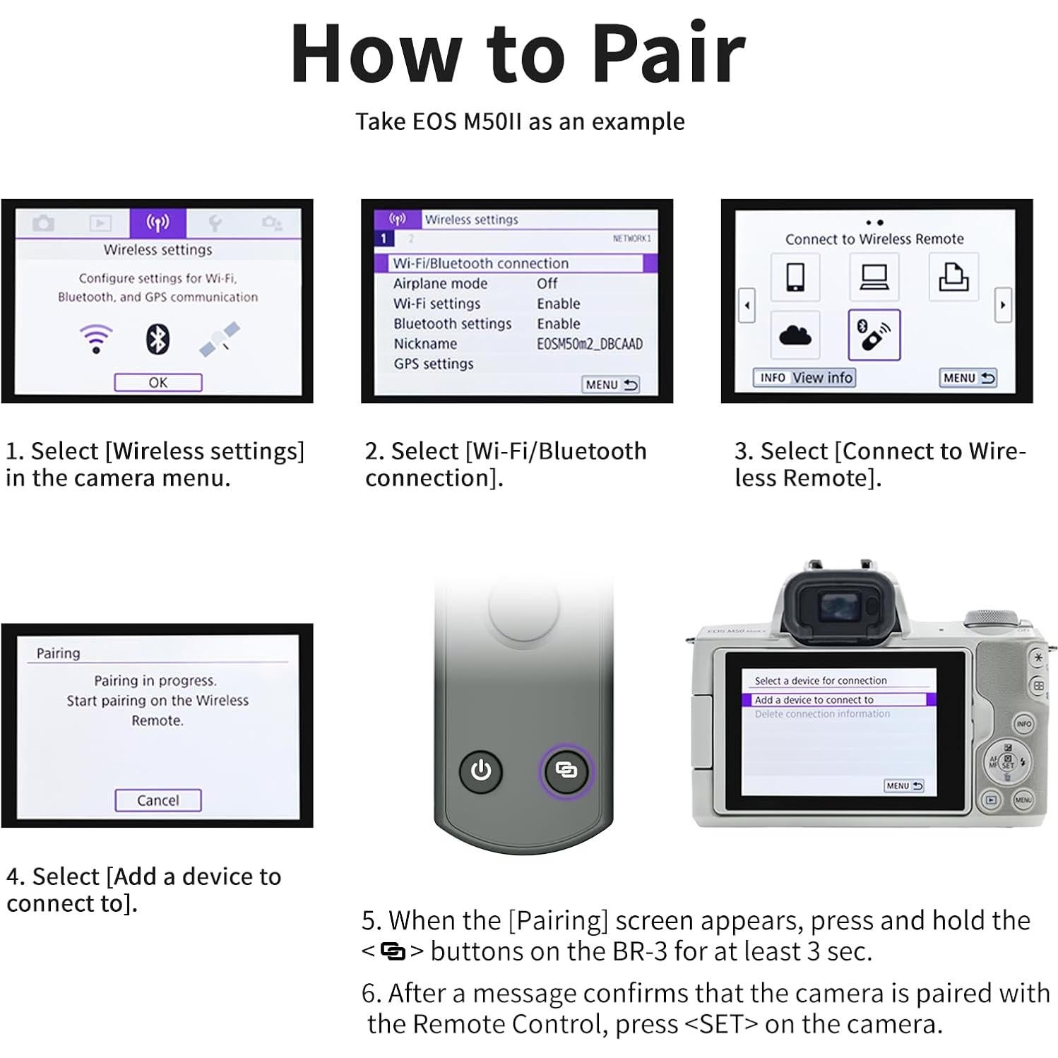 Control Remoto Inalámbrico AODELAN para Canon con Pantalla OLED