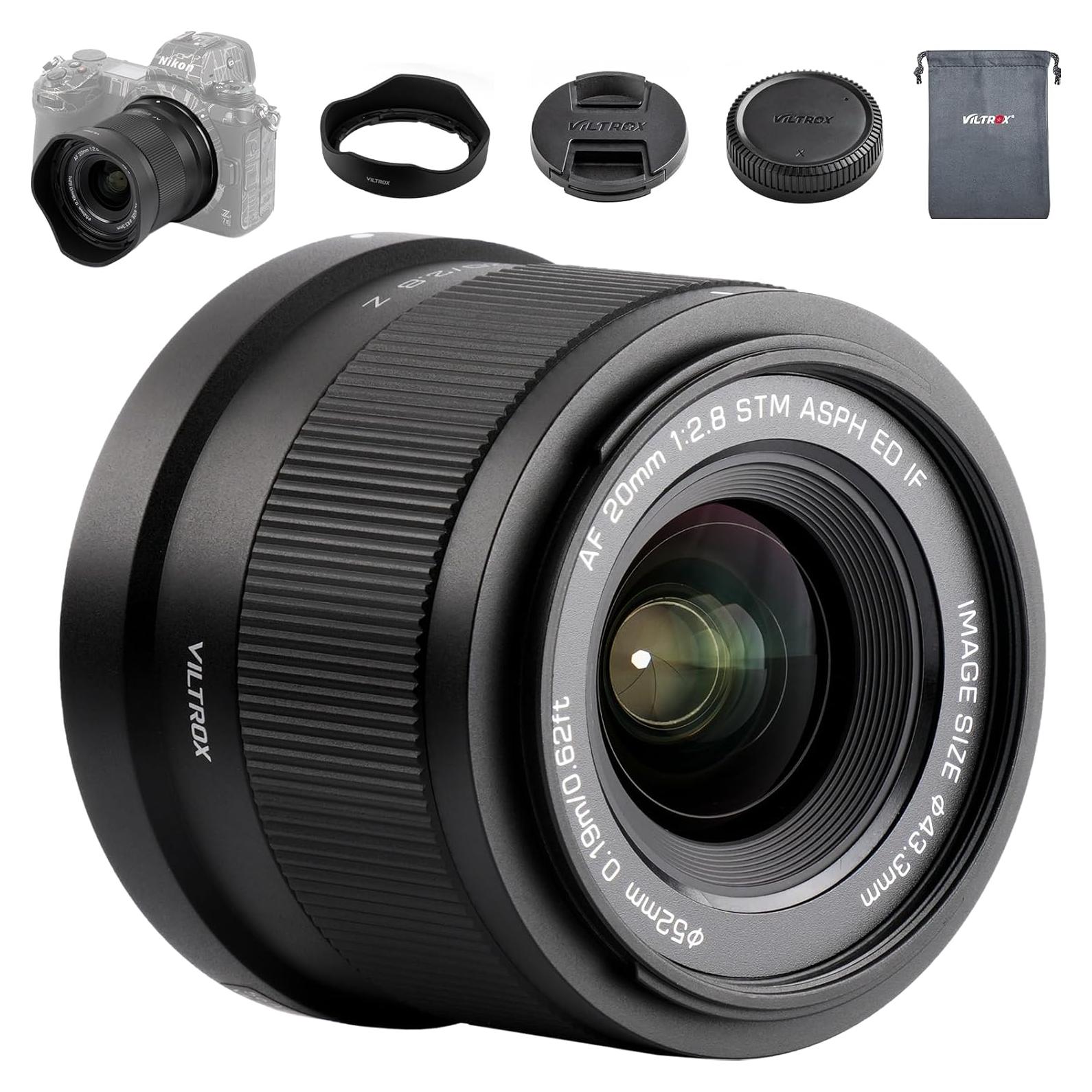 Lente Viltrox 20mm F2.8 AF STM para Nikon Z - 157g